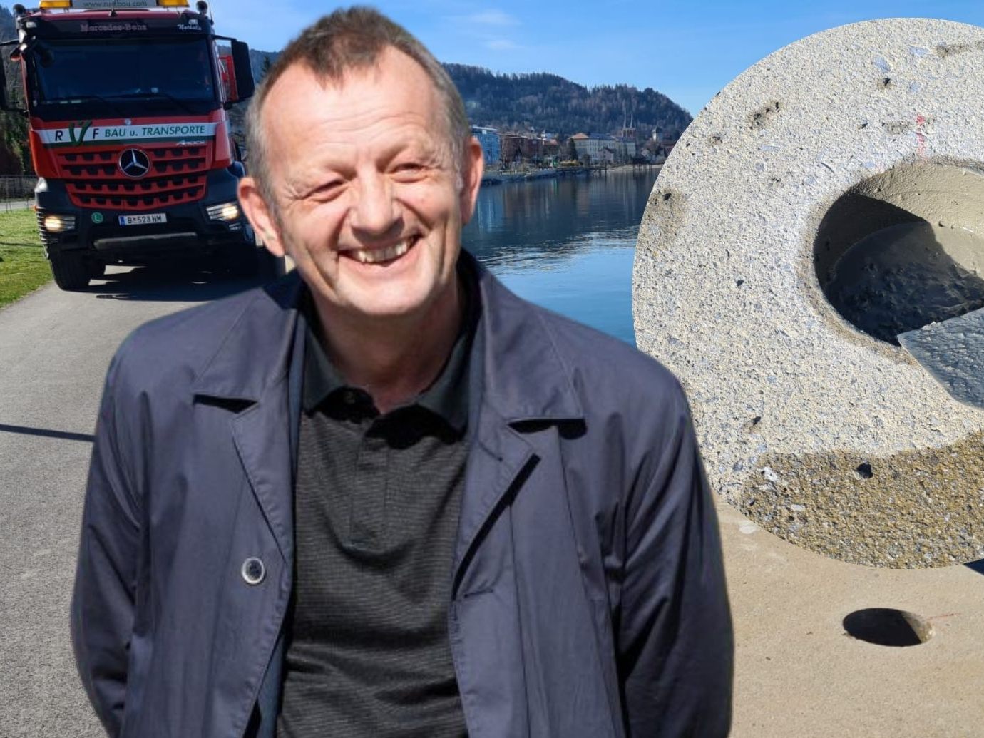Bauleiter Bernhard Fink - Reparaturen bei der Pipeline Bregenz.