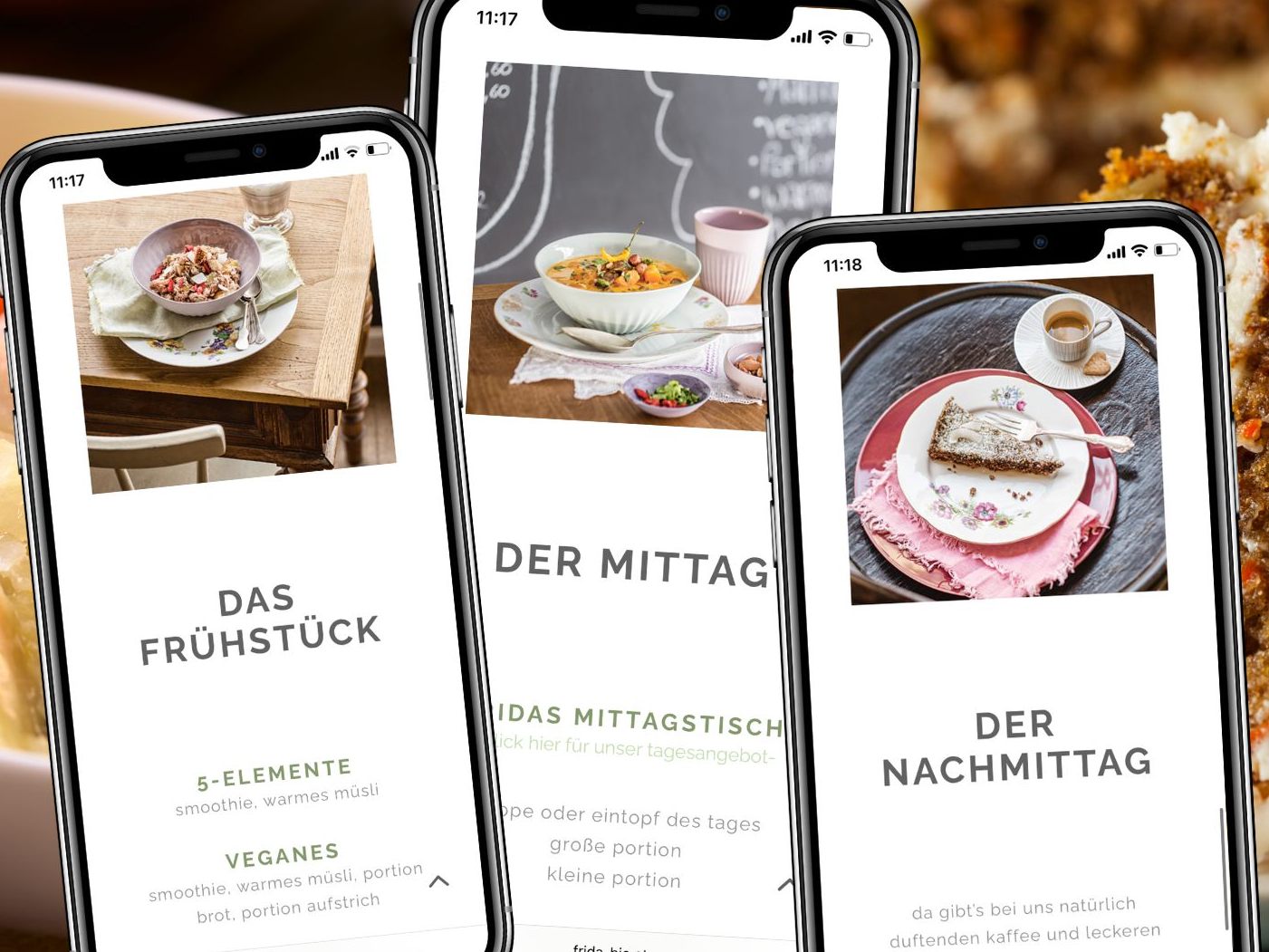 Das Café serviert eine kleine, aber feine Auswahl an Speisen.