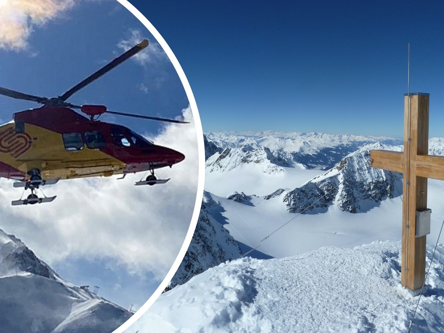 Notarzthubschrauber Robin 1 im Einsatz am Piz Buin.