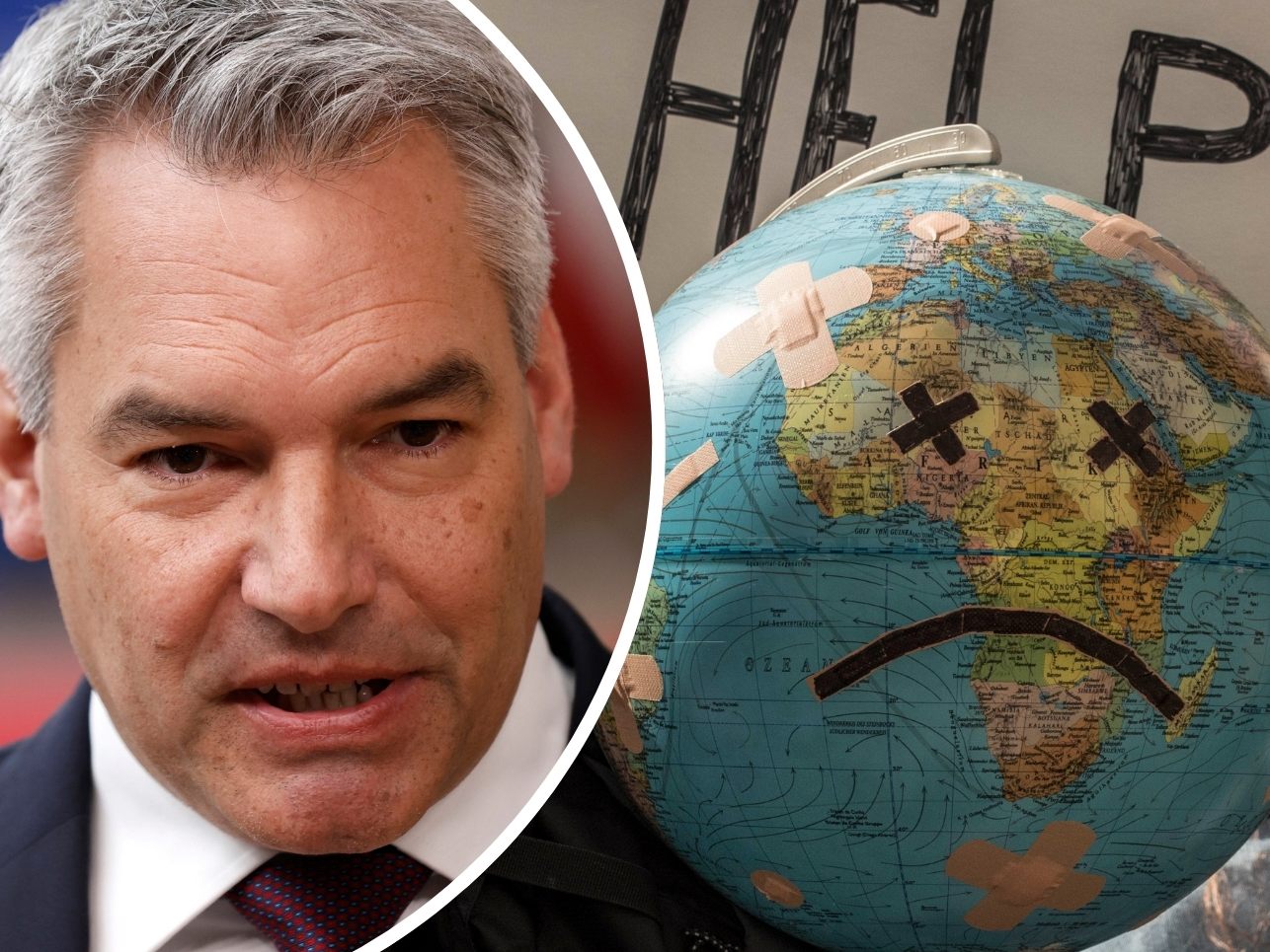 Laut Studie besonders unkonstruktiv in der Klima-Debatte: Nehammers (l.) ÖVP und Kickls (r.) FPÖ.