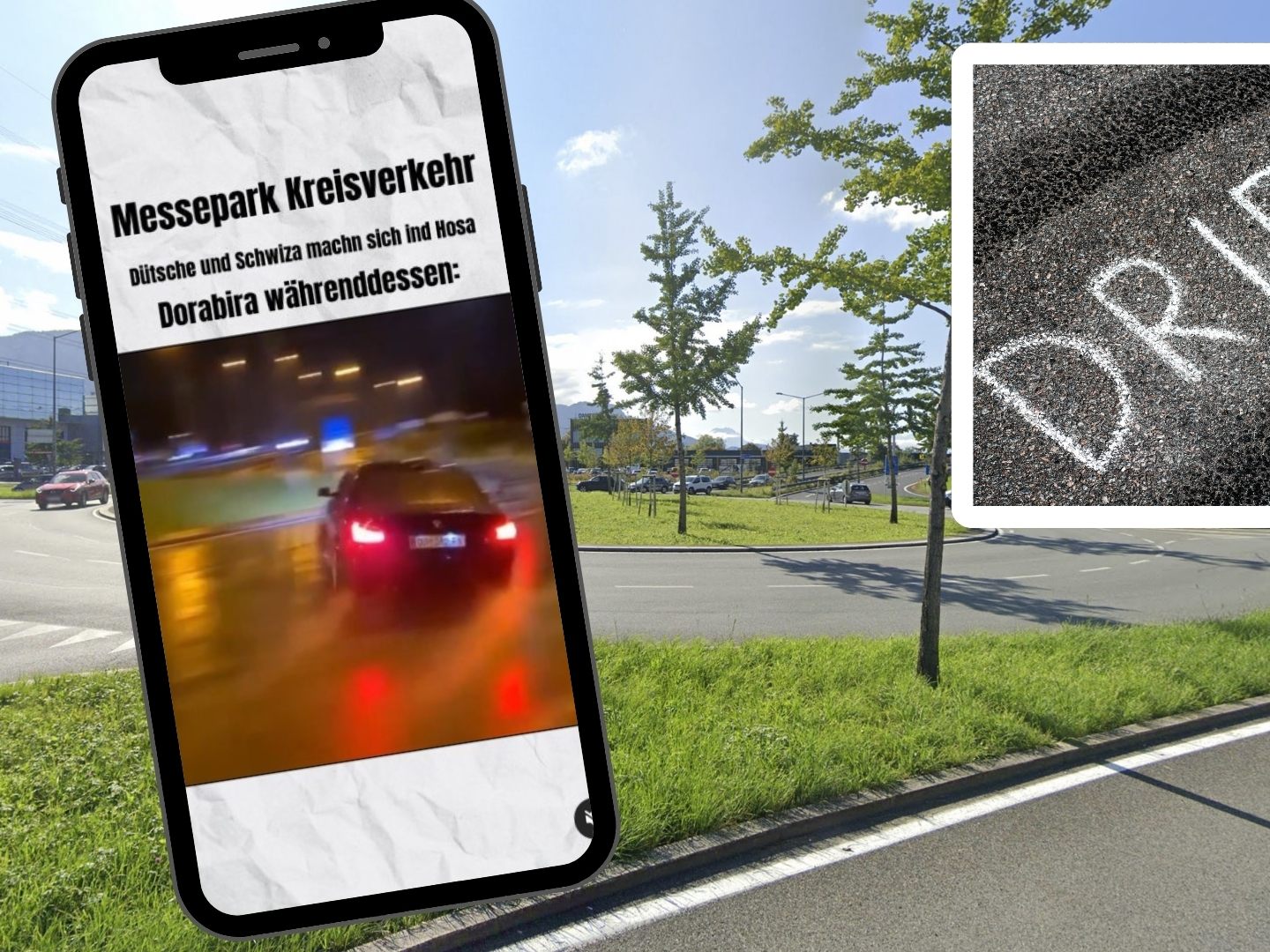 Drift um den Messepark-Kreisverkehr