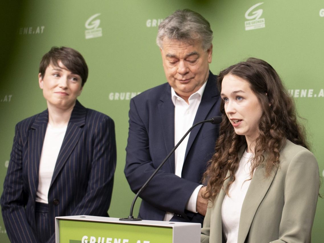 Vizekanzler Werner Kogler (Grüne) und Spitzenkandidatin Lena Schilling (Grüne).