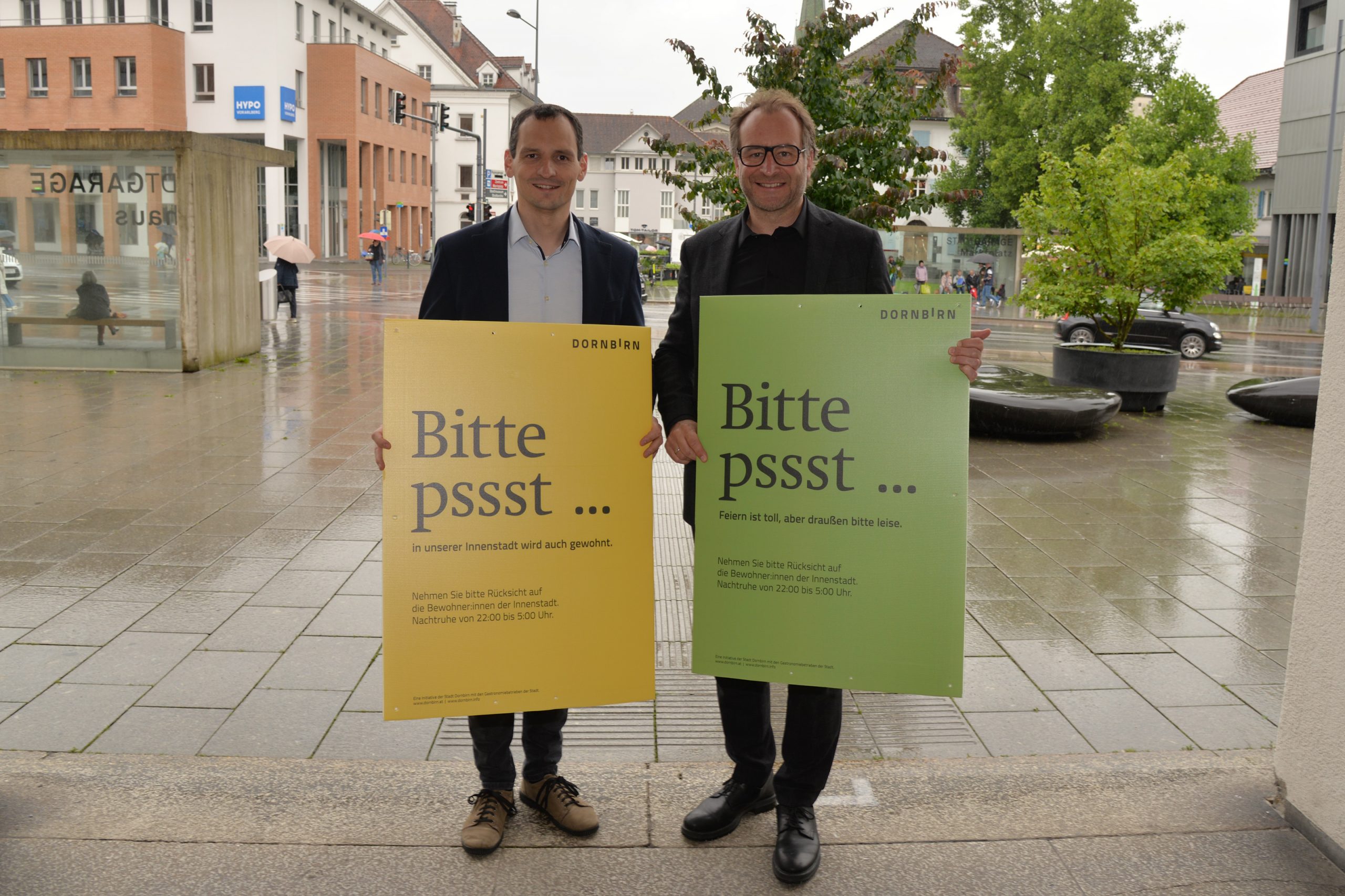 Das sind die Slogans der Kampagne gegen nächtlichen Lärm in der Innenstadt