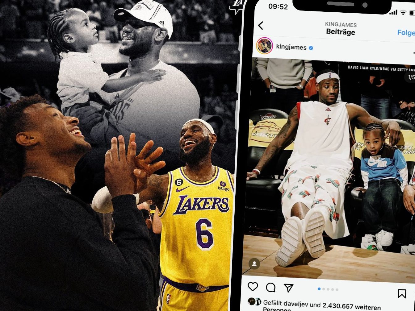 Bei den Los Angeles Lakers könnten bald Vater und Sohn der Familie James Basketball-Geschichte schreiben.