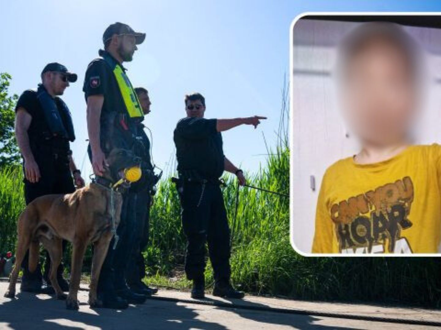 Ermittler des vermissten Arian am Fundort