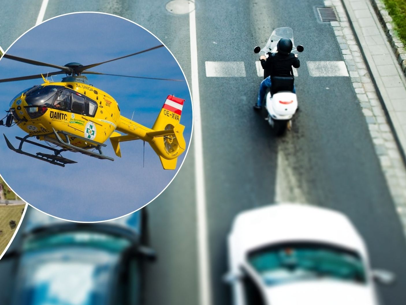 Unfall in Hard - jugendlicher Mopedlenker schwer verletzt.