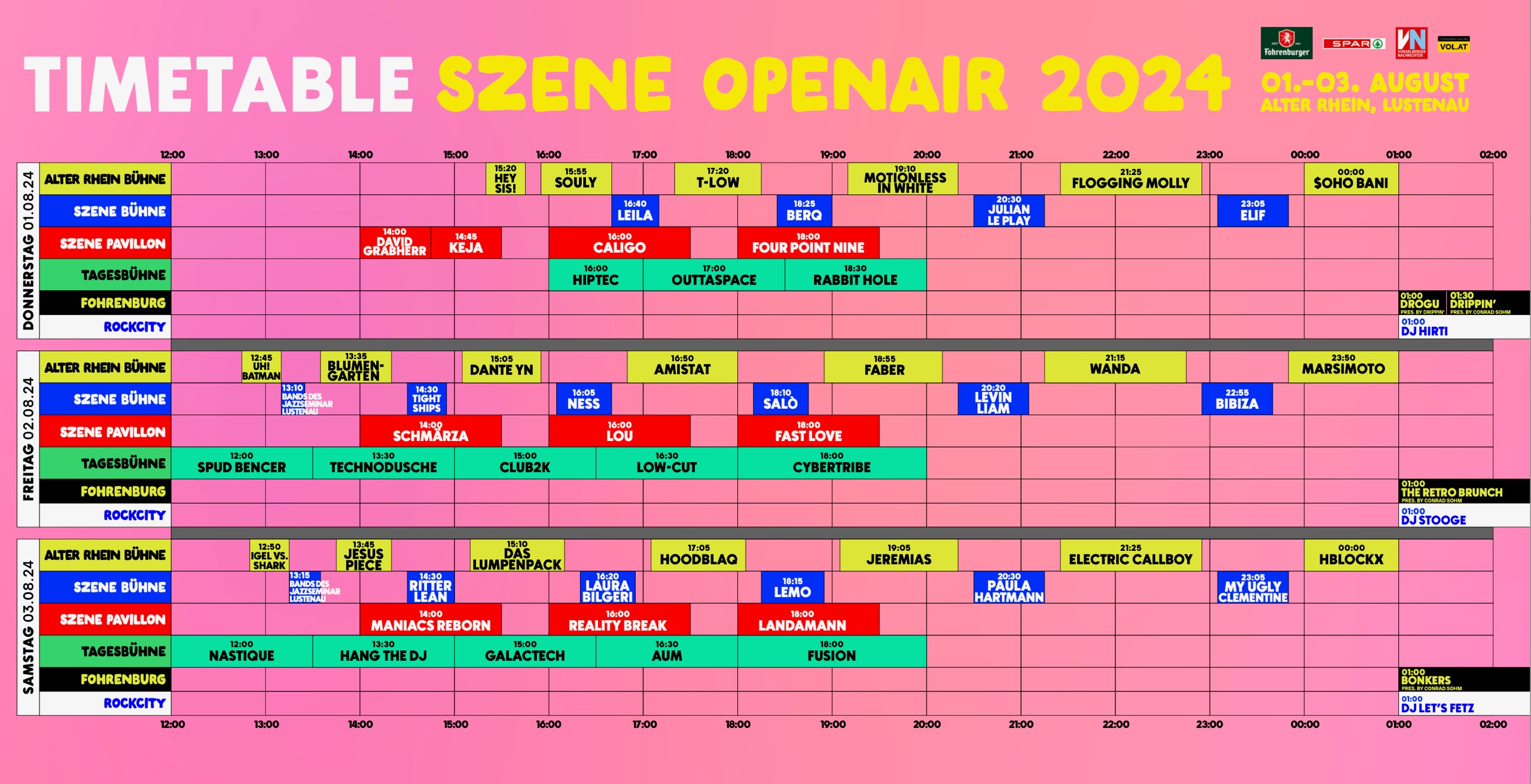 Timetable für das Szene Openair 2024