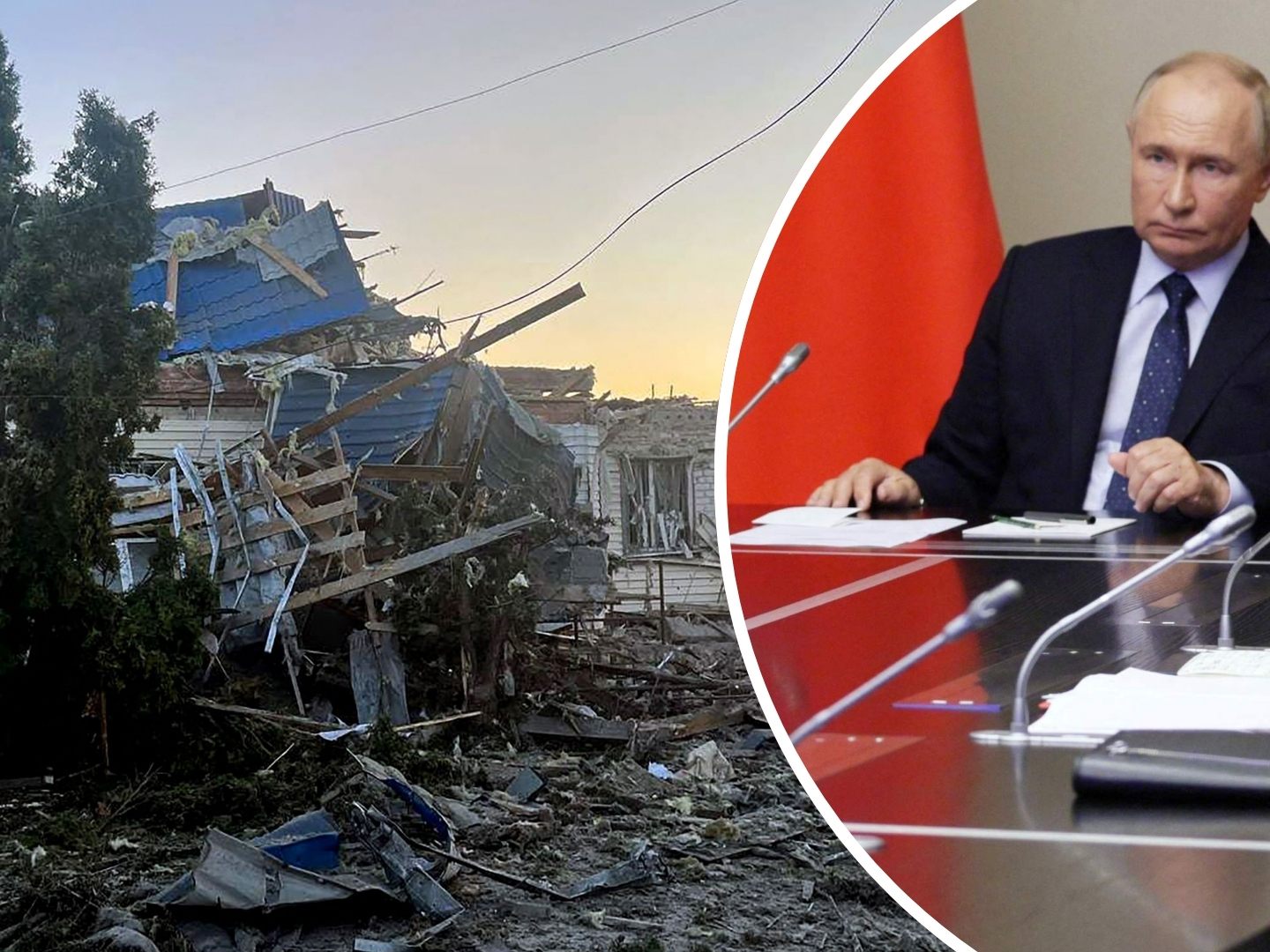 Fünf Tote und 24 Verletzte, einige davon Kinder - Putin (r.) wirft Ukraine "große Provokation" vor.