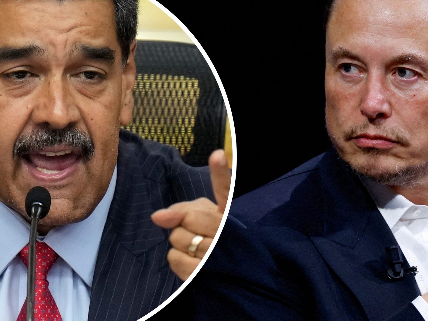 Umstrittener Präsident Maduro (l.) wirft "X"-Eigentümer Elon Musk (r.) "Angriff" auf seine Wiederwahl vor.