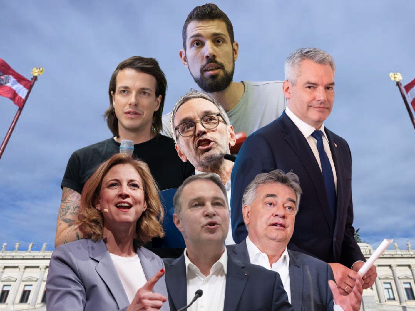 Das sind die Spitzenkandidaten für die Nationalratswahl 2024.