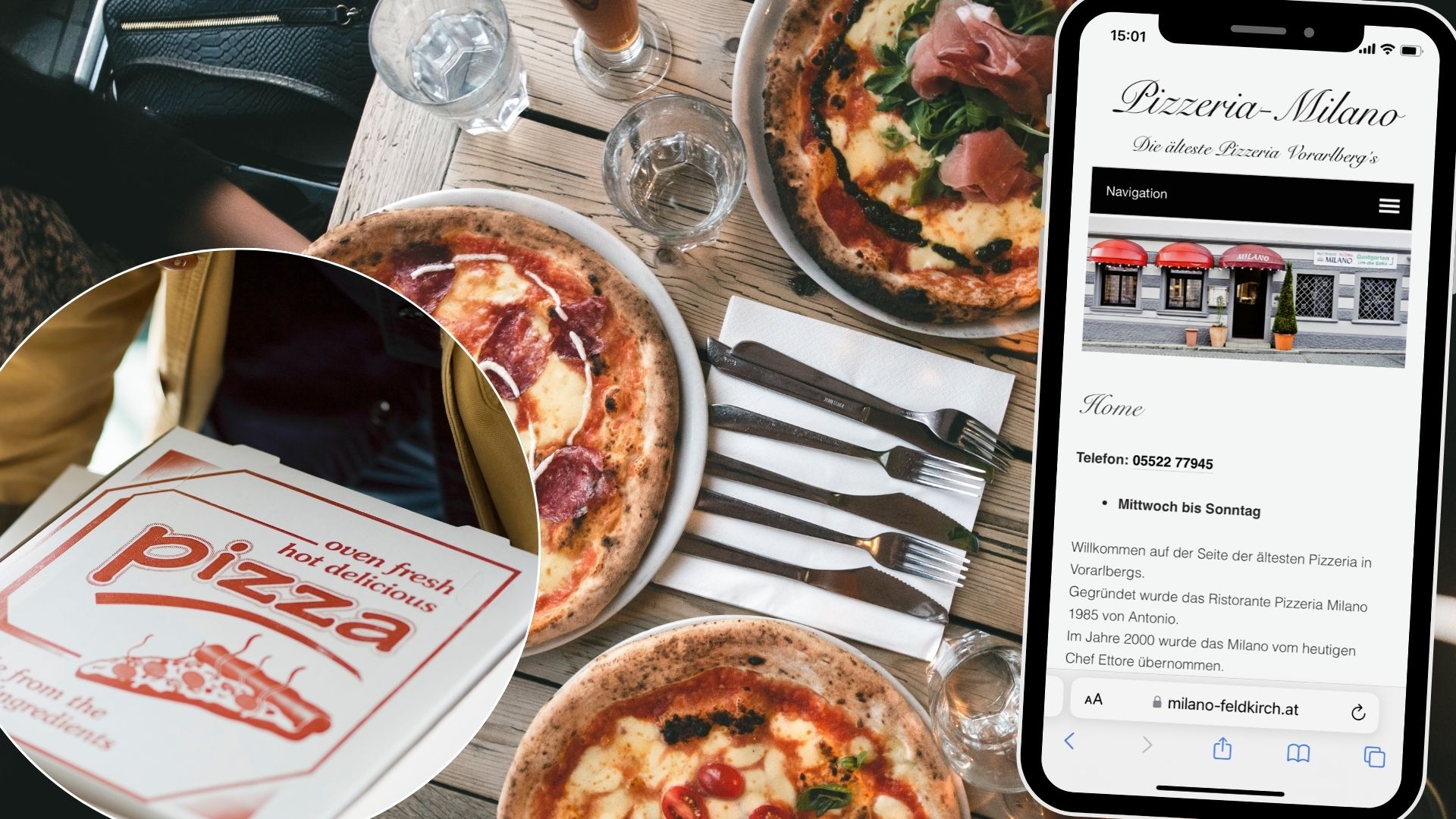 Pizzeria Milano verführt mit hausgemachten Kreationen italienischer Provenienz und begeistert ihre Gäste mit traditioneller italienischer Küche. 