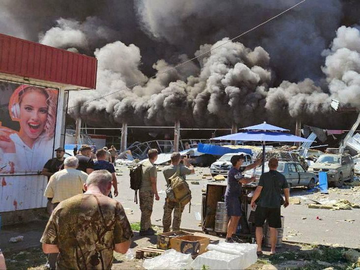 Der zerstörte Supermarkt in Kostjantyniwk