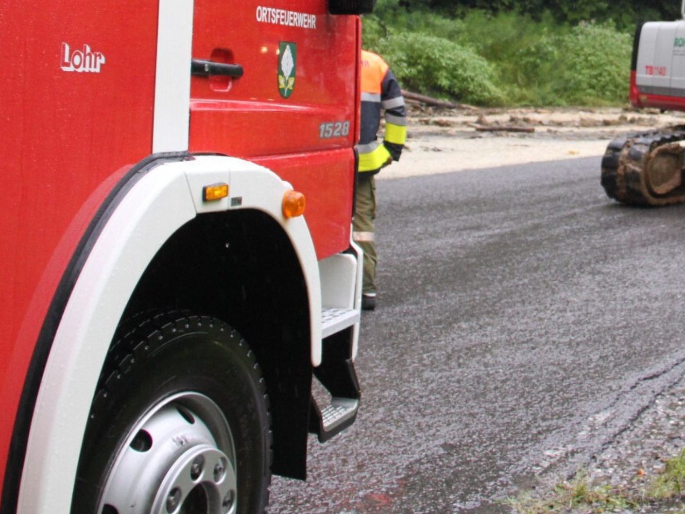 St. Gallenkirch: Unwetter führt zu Murenabgang und Straßensperre.