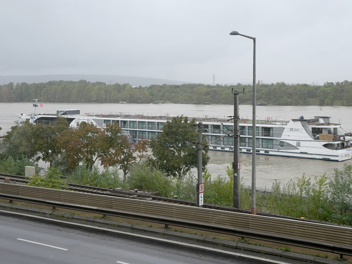 Das Kreuzfahrtschiff "Thurgau Prestige" in Wien.