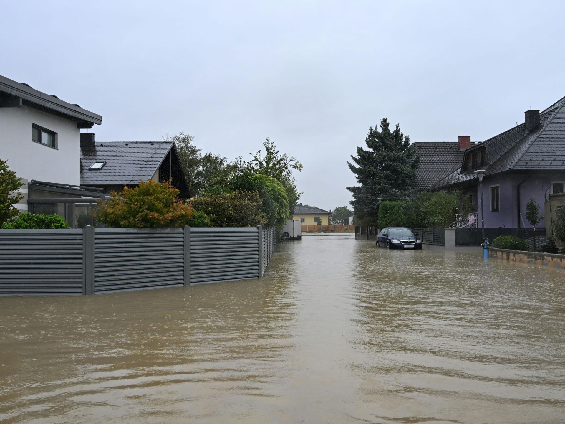 Im Bild: Die Hochwasser-Situation in Rust im Tullnerfeld.
