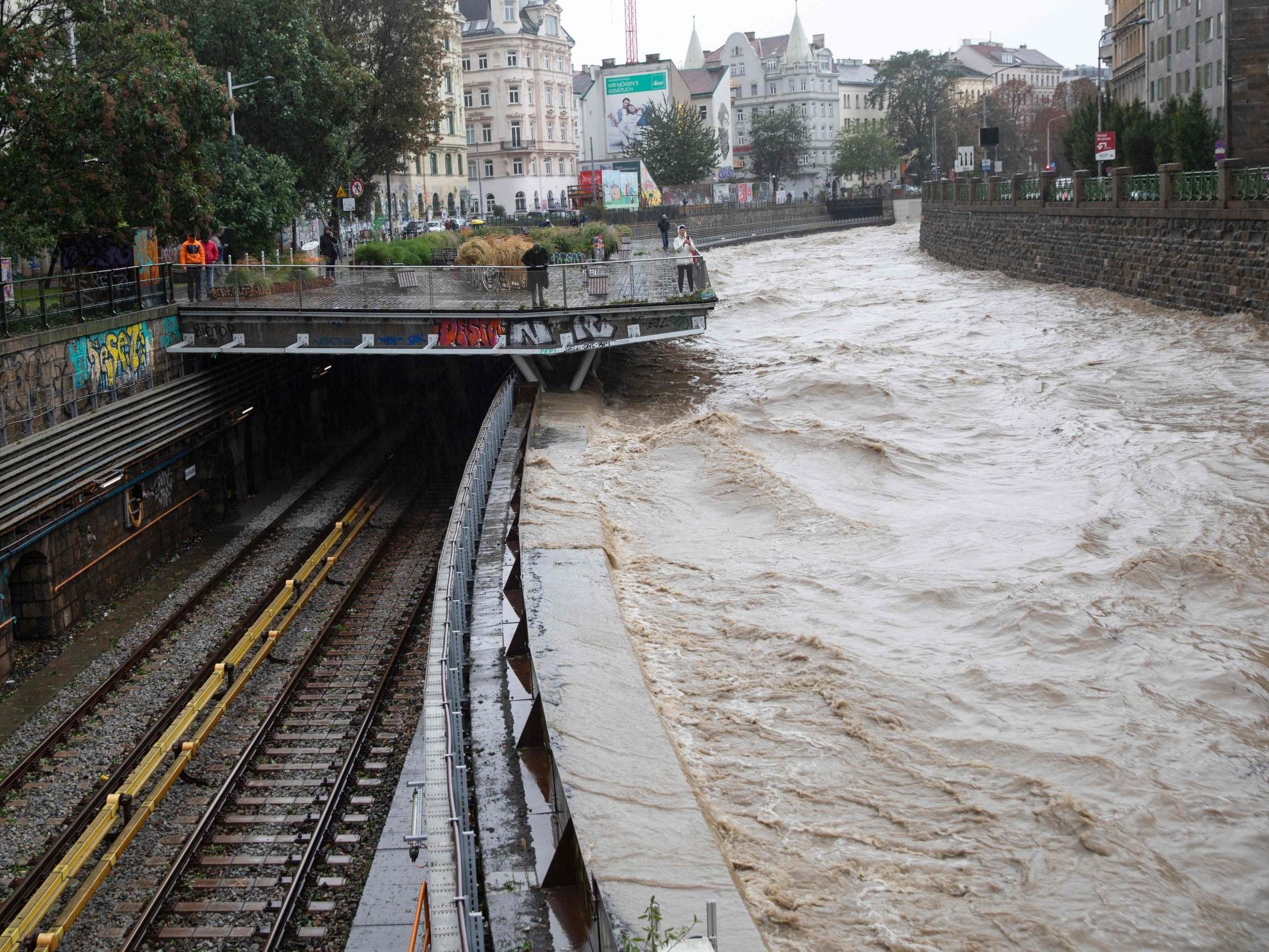 Laut Daten gab es ein 1.000-jährliches Hochwasser am Wienfluss.