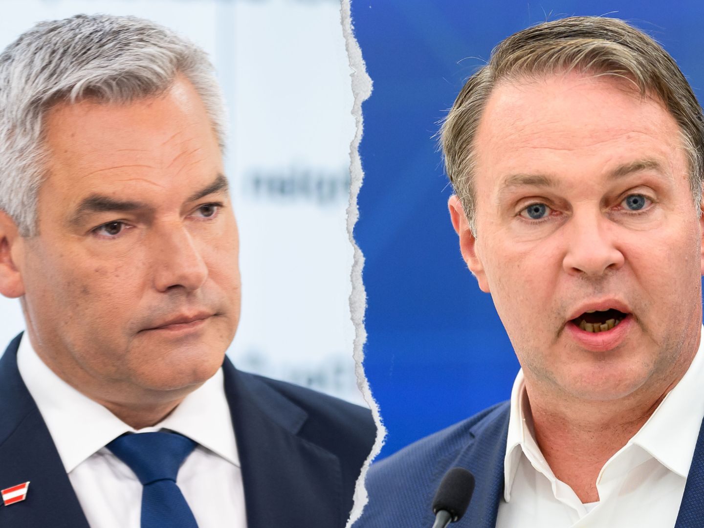 Nehammer und Babler duellieren sich laut Umfragen um Platz 2 bei der NR-Wahl.