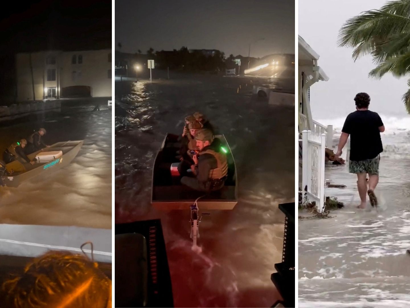Die ersten Ausläufer von Hurrikan "Helene" haben Florida erreicht.