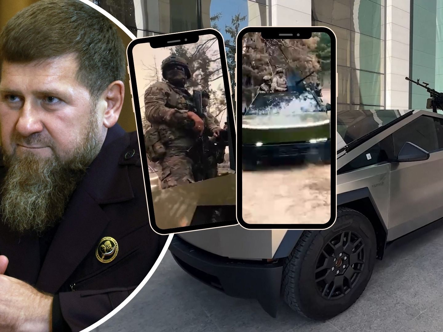 Inzwischen scheint Putins "Bluthund" sogar mehrere umgebaute Cybertrucks zu besitzen.