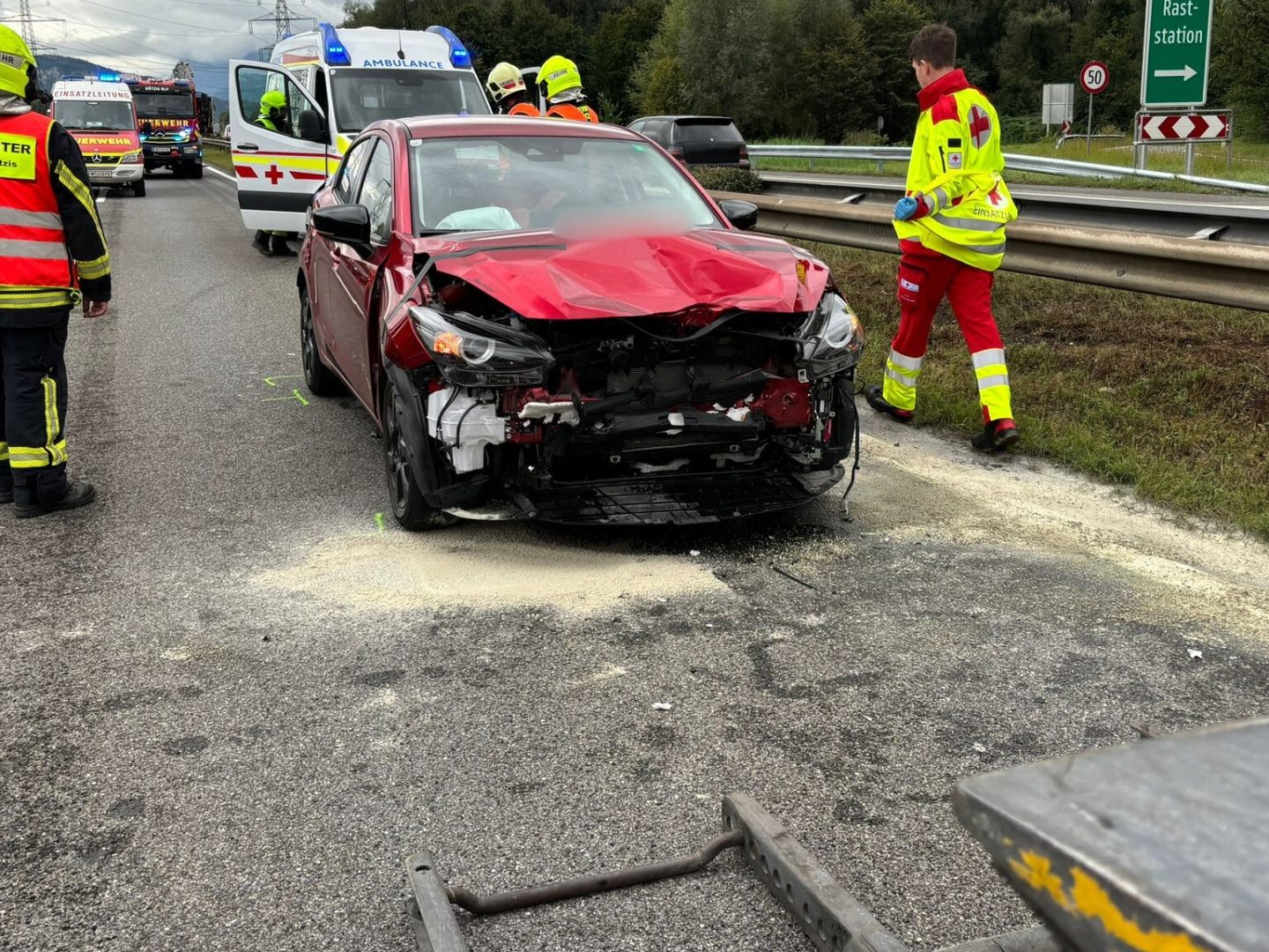 Unfall auf der A14.