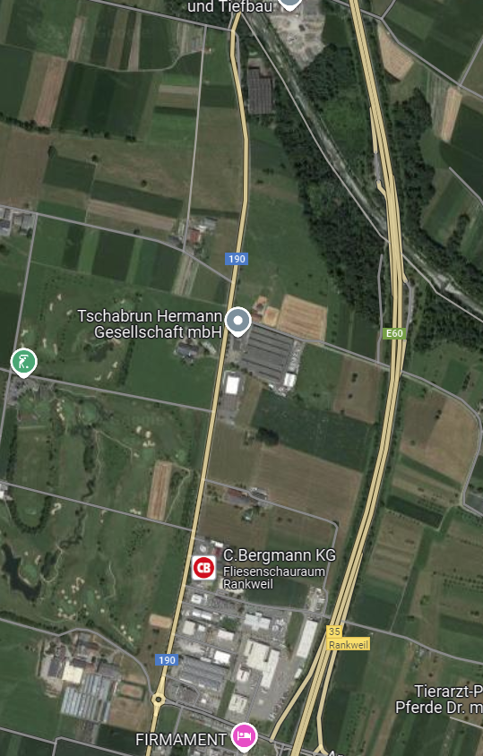 Die L190 von Rankweil in Richtung Röthis.