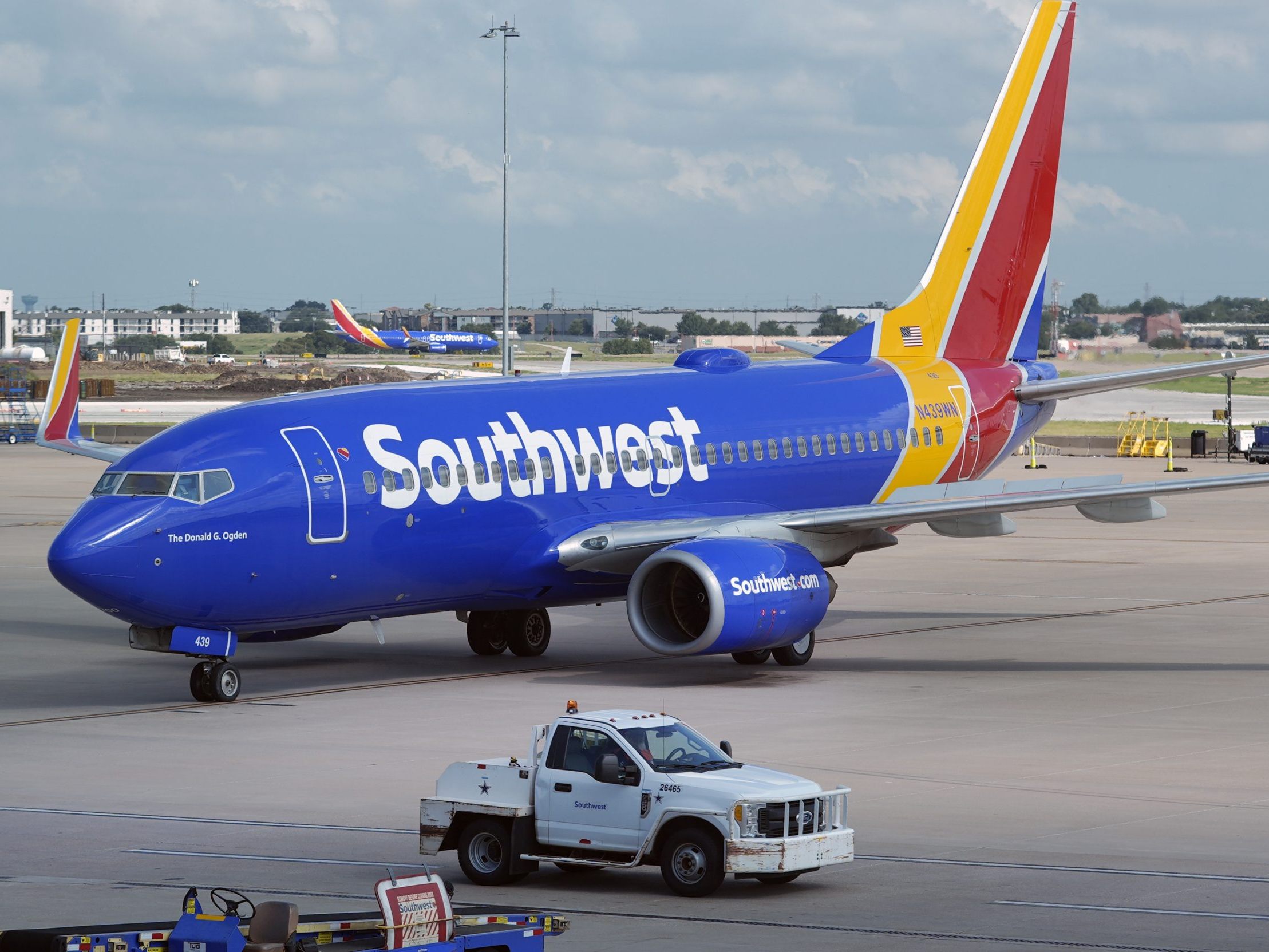 Eine Southwest-Maschine wurde vor dme Abflug in Dallas von einer Kugel getroffen.