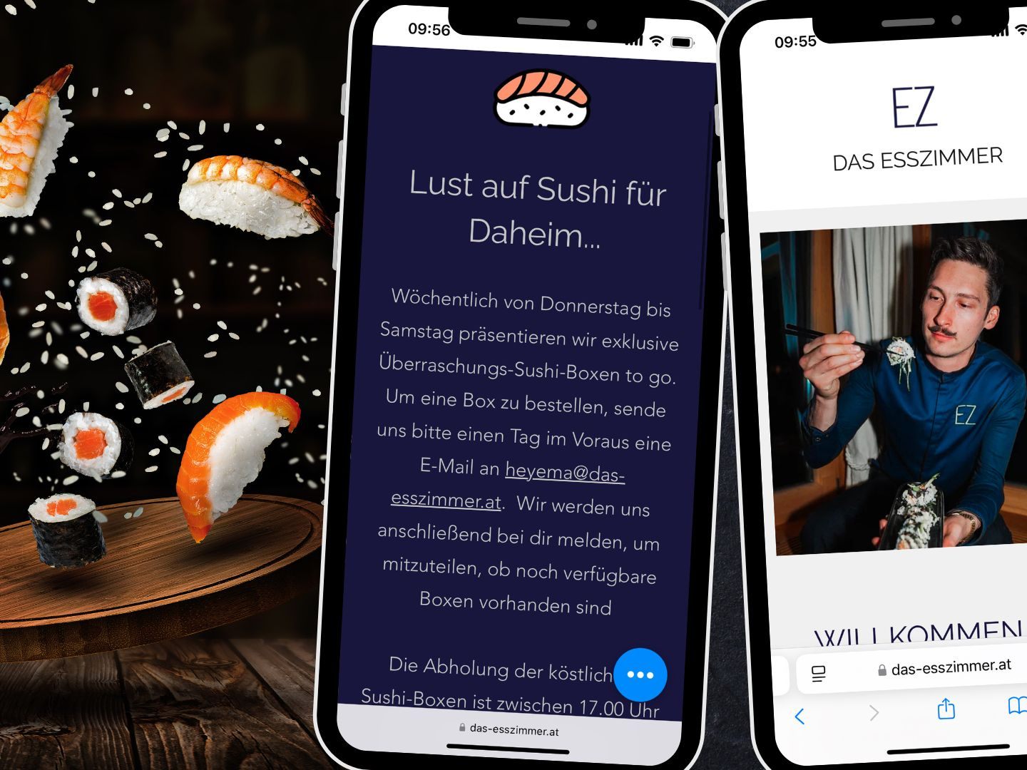 Bestellen Sie Ihre Sushi-Box bis einen Tag im Voraus.