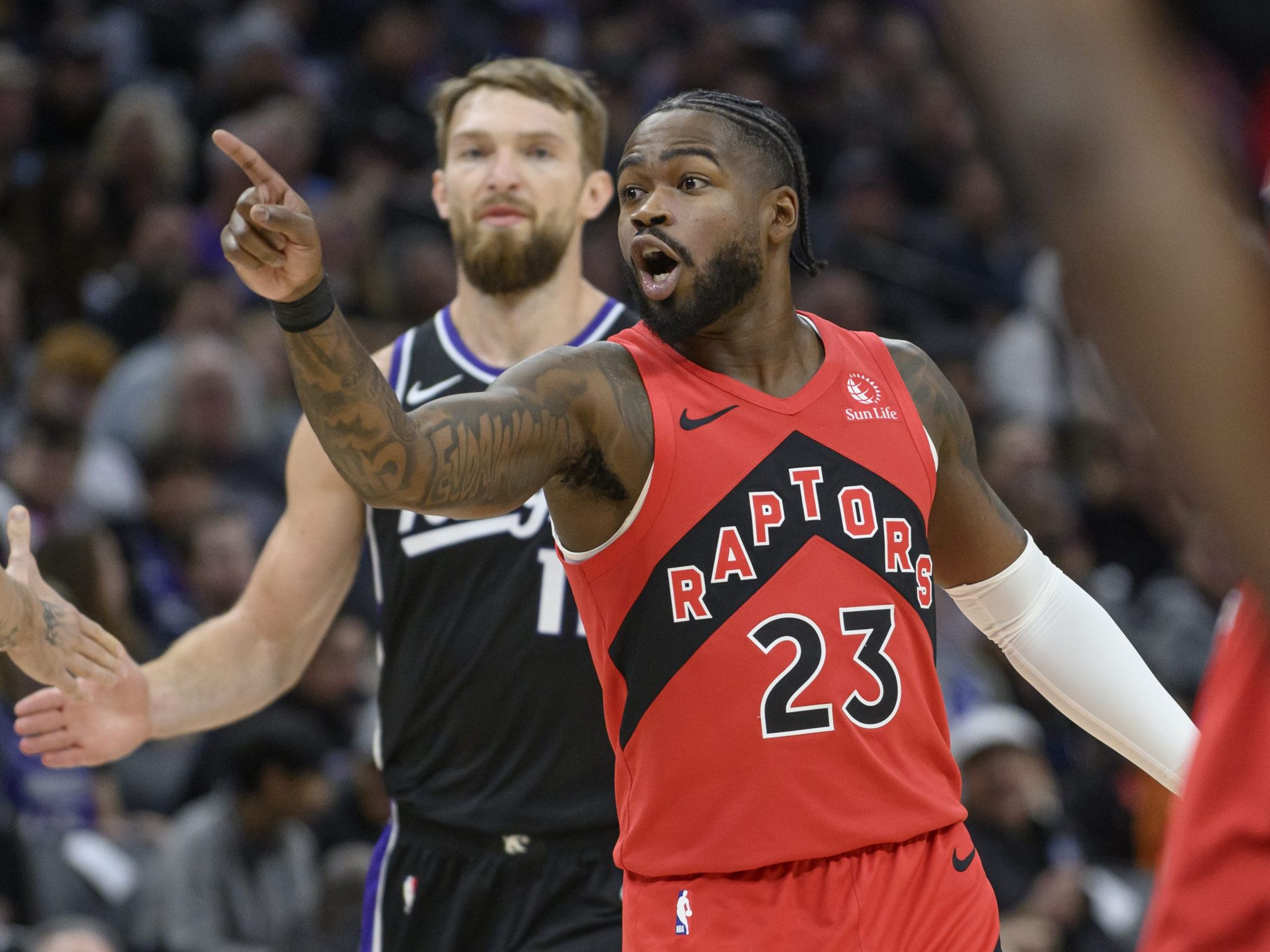 Jamal Shead von den Toronto Raptors