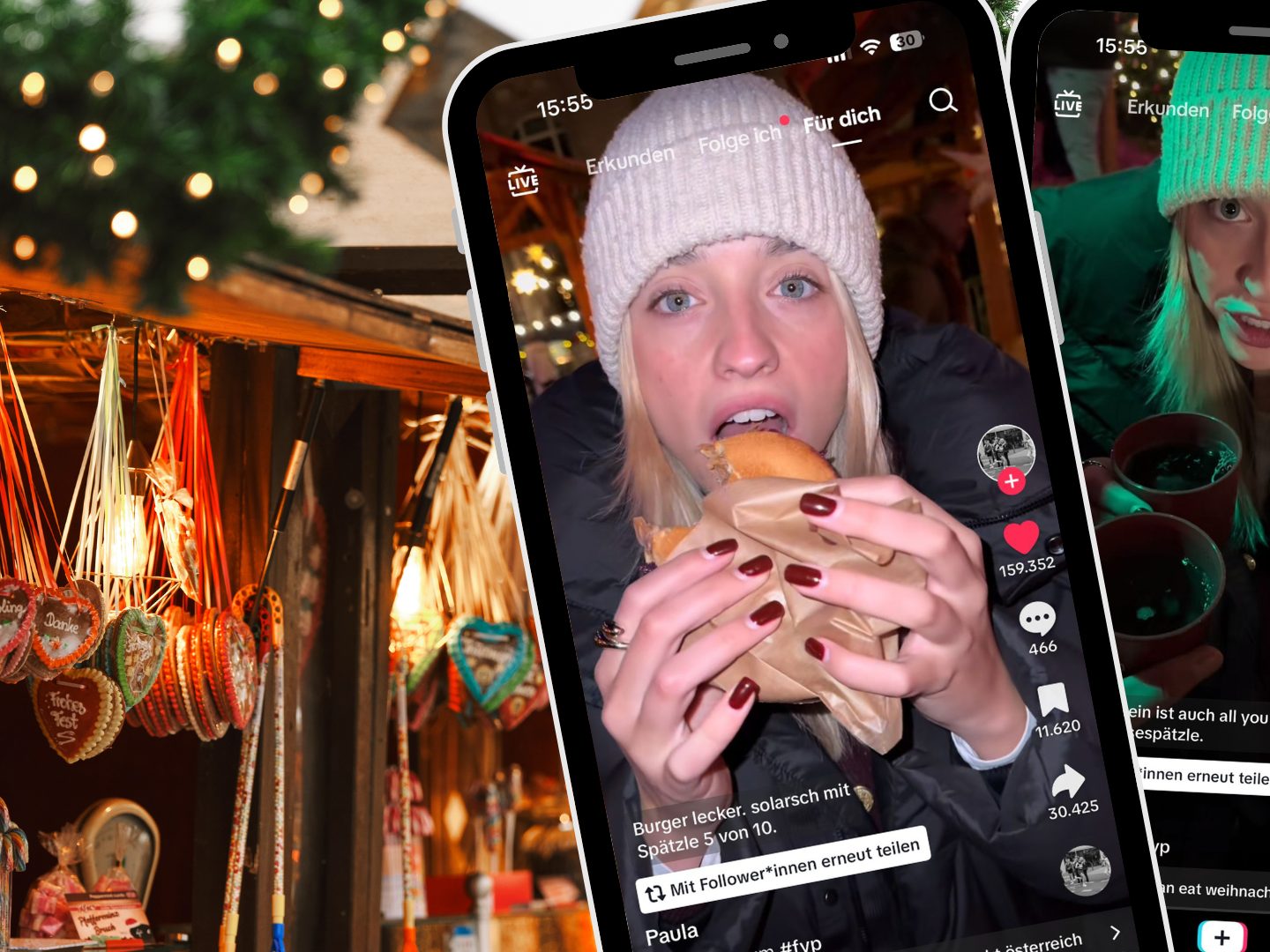 Ein Weihnachtsmarkt in Berlin bietet für 40 Euro eine All-you-can-eat-Flatrate.