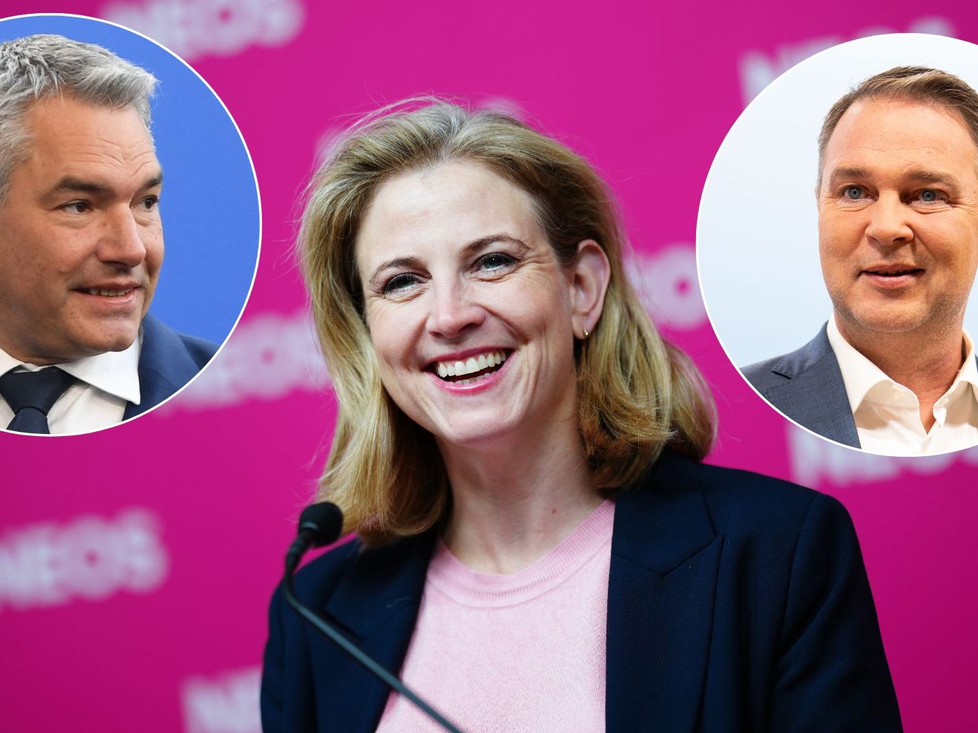 Montagvormittag: Sechs-Augen-Gespräch zwischen Parteichefs von ÖVP, SPÖ und NEOS.