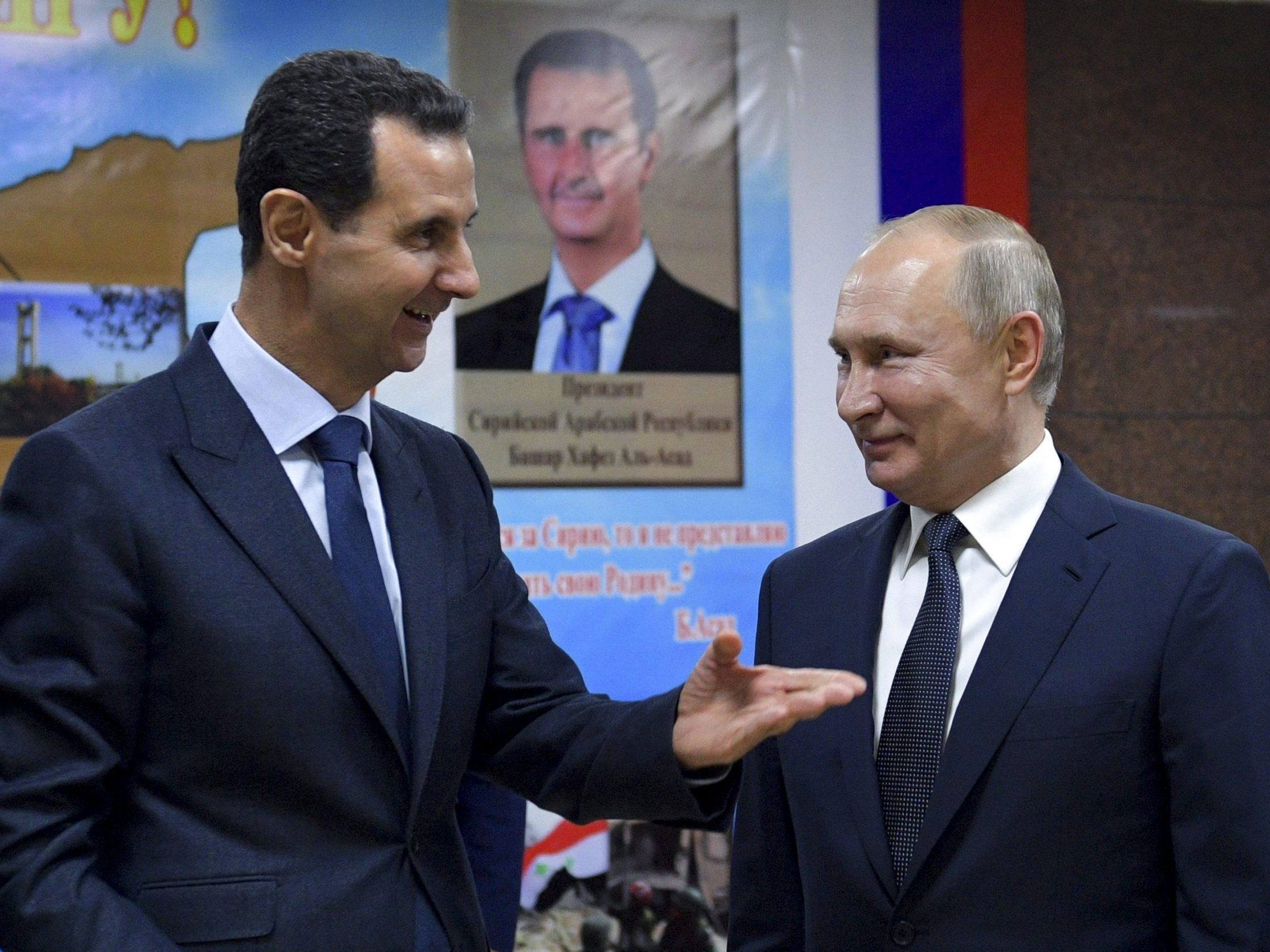 Assad (l.) und Putin (r.) bei einem Treffen in Damaskus am 7. Jänner 2020.