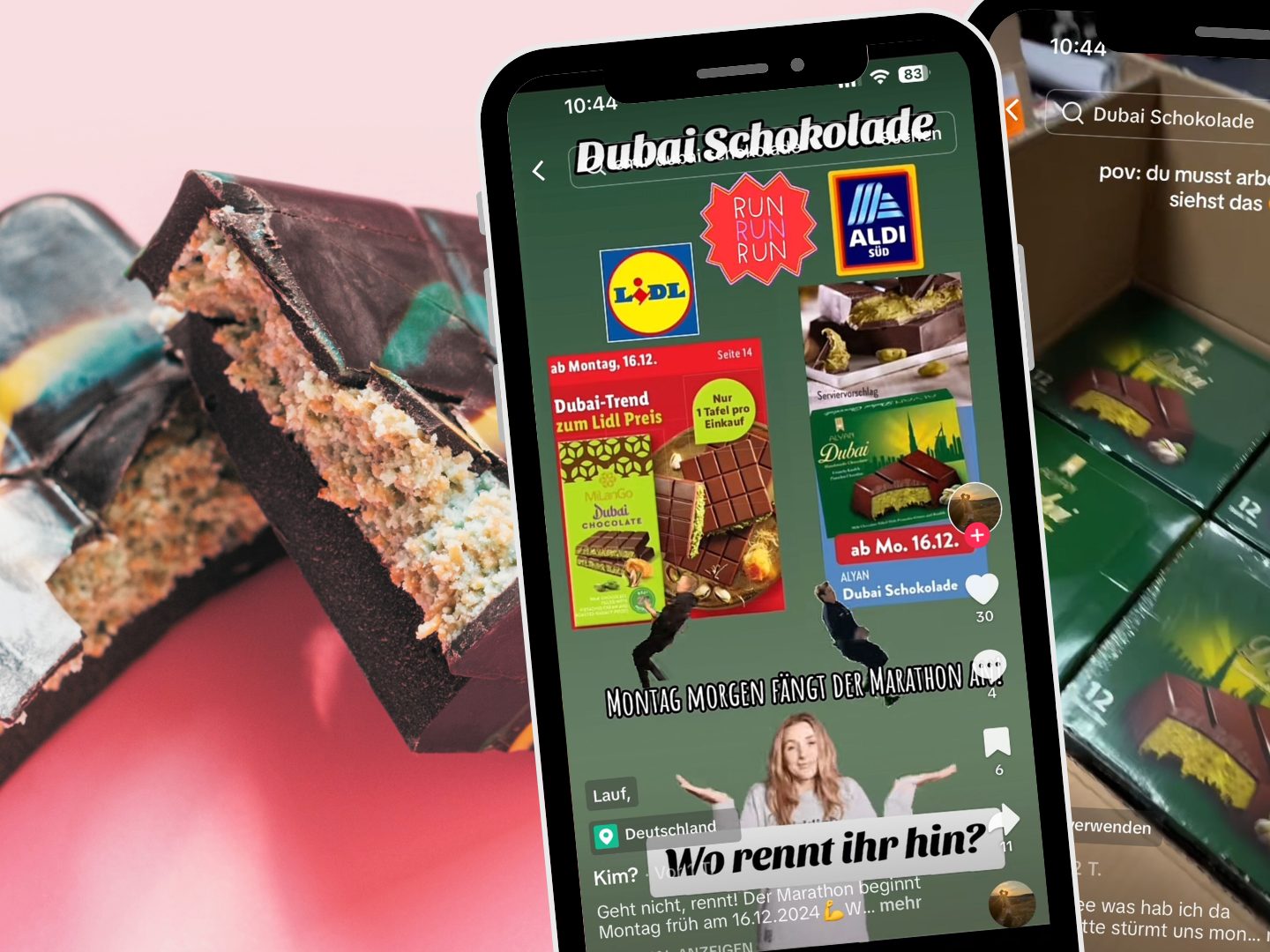 Aldi und Lidl stehen wegen irreführender Dubai-Schokolade vor rechtlichen Konsequenzen, da sie die Verbraucher täuschen sollen.