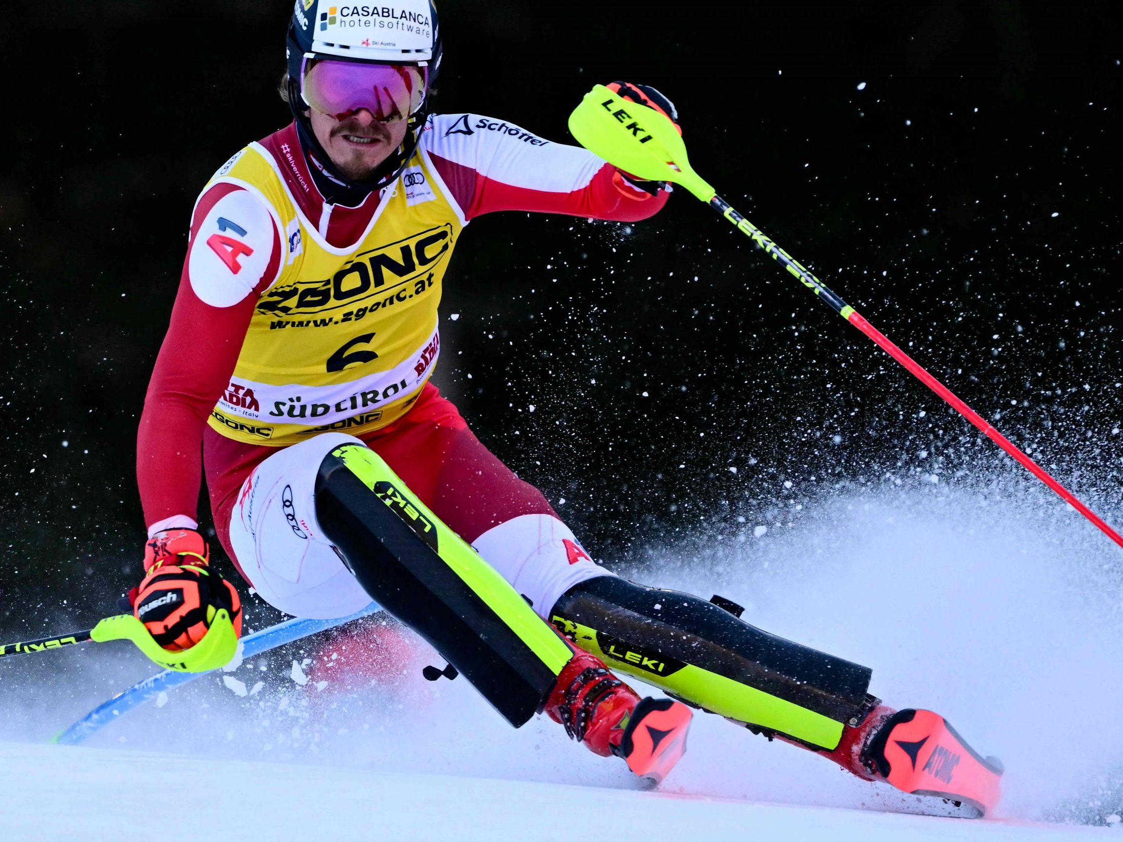 Manuel Feller im 1. Durchgang in Alta Badia.