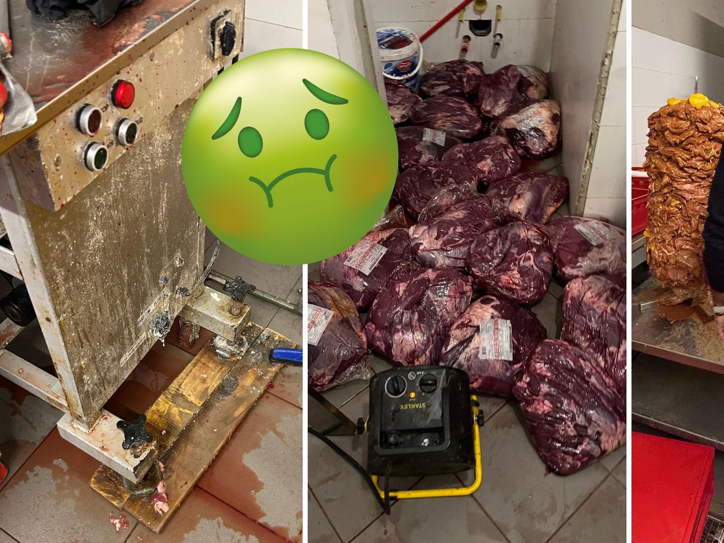 Das Fleisch wurde ungekühlt am Boden gelagert und mit Heizkanonen aufgetaut.
