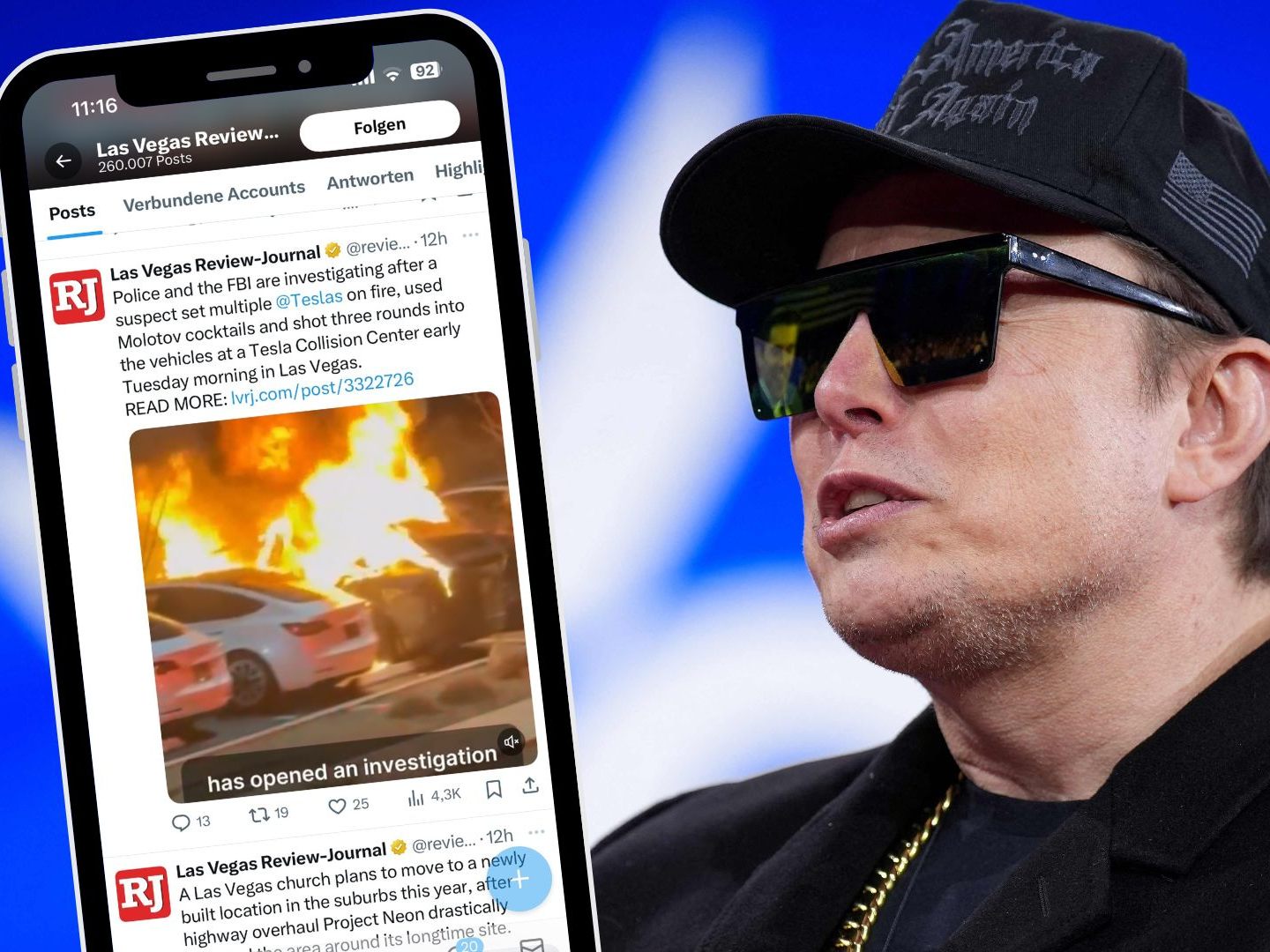 Brandanschlag auf Tesla-Werkstatt in Las Vegas: Ermittler prüfen Terrorverdacht