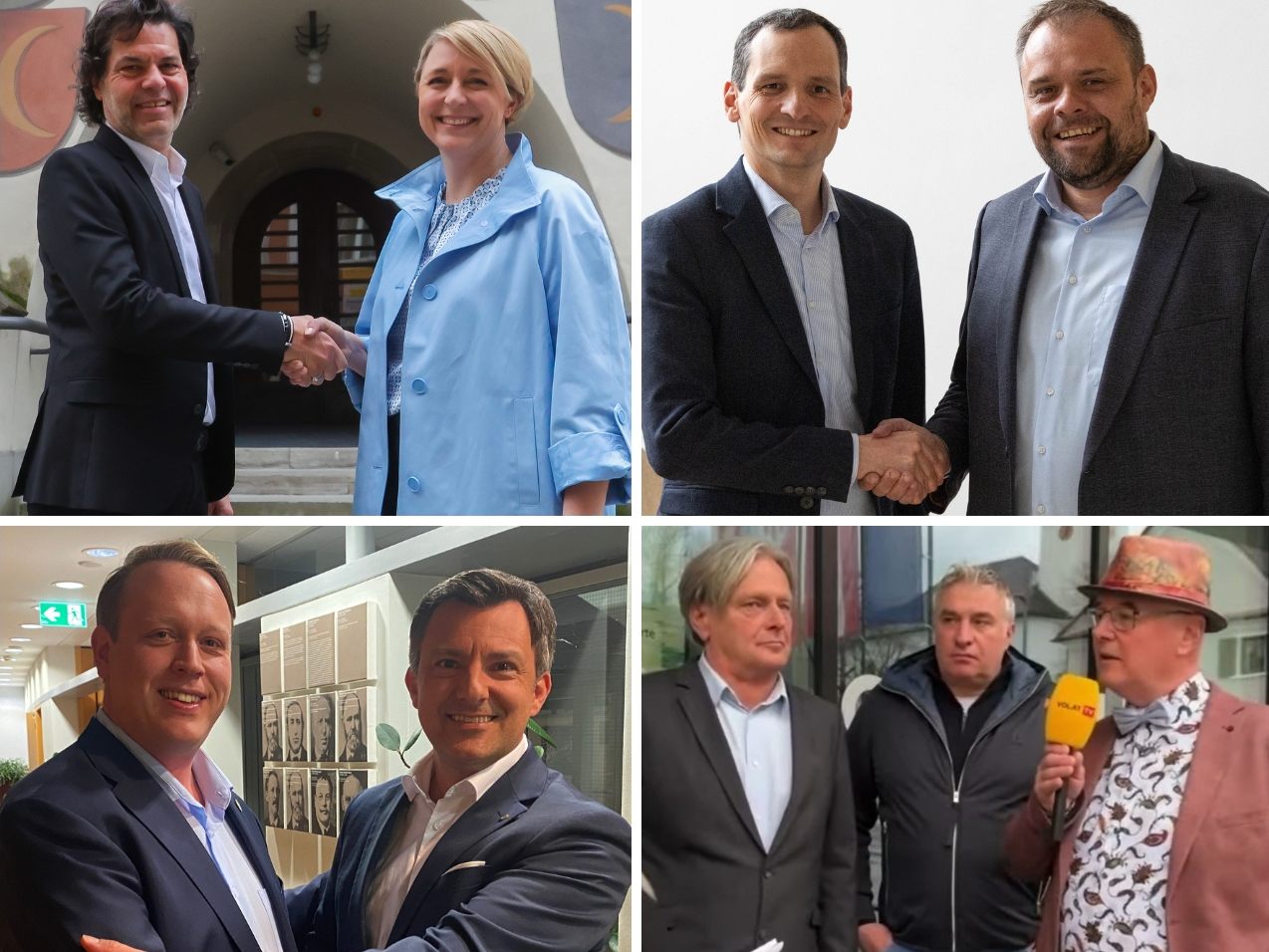 Sechs der sieben Stichwahl-Paare die in 14 Tagen noch einmal gegeneinander antreten werden.