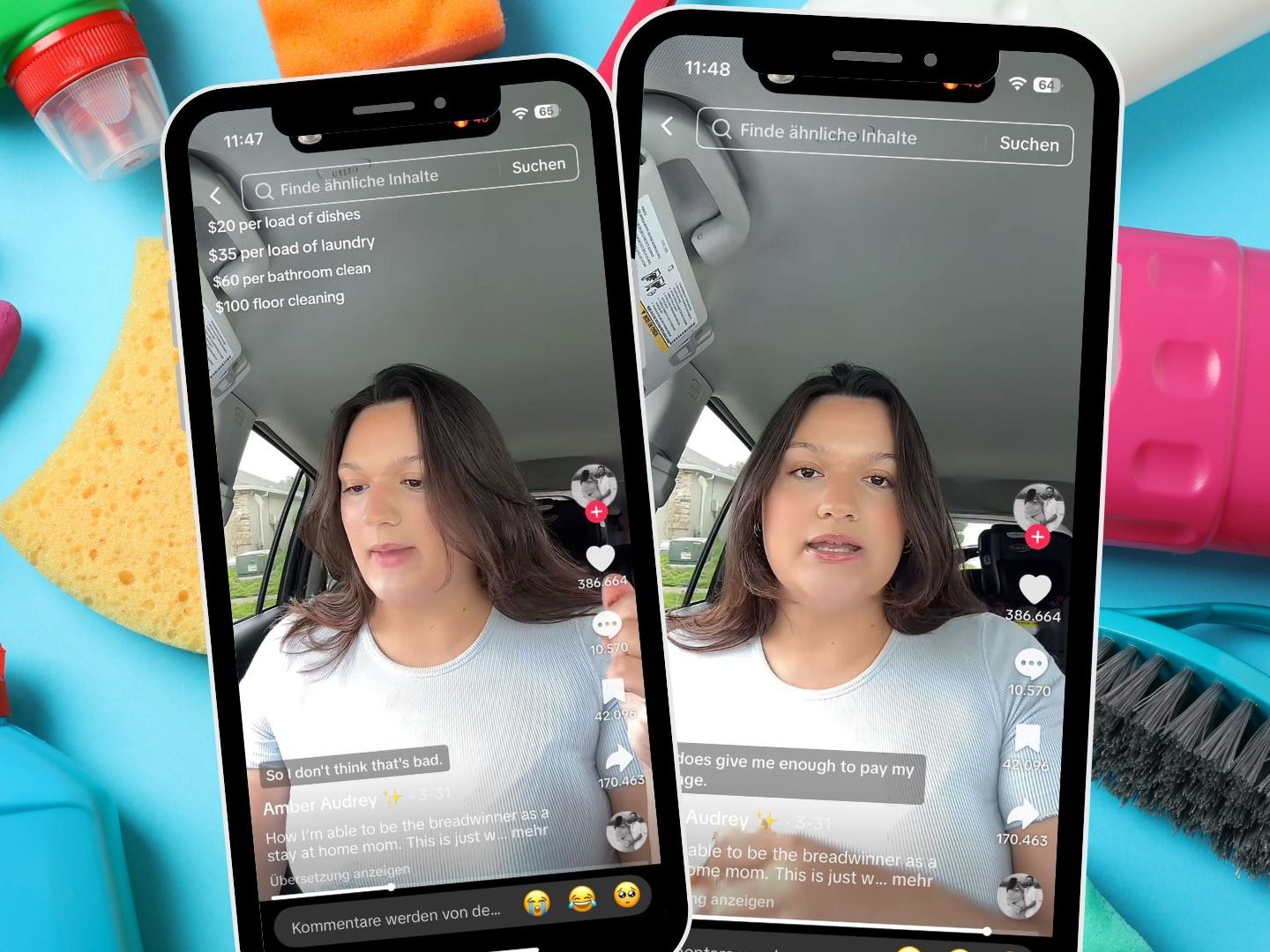 US-Mutter Amber Egan sorgt mit einer symbolischen Rechnung über 2380 Euro pro Woche für unbezahlte Haus- und Familienarbeit auf TikTok für breite Aufmerksamkeit und Diskussion über den Wert von Care-Arbeit.