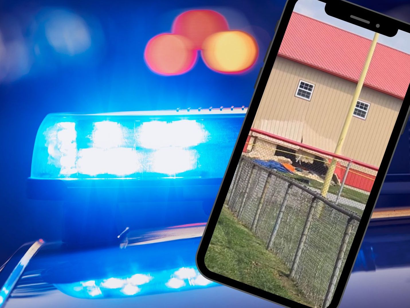 Ein Auto ist in der Kleinstadt Chatham im US-Bundesstaat Illinois in ein Schulgebäude gerast