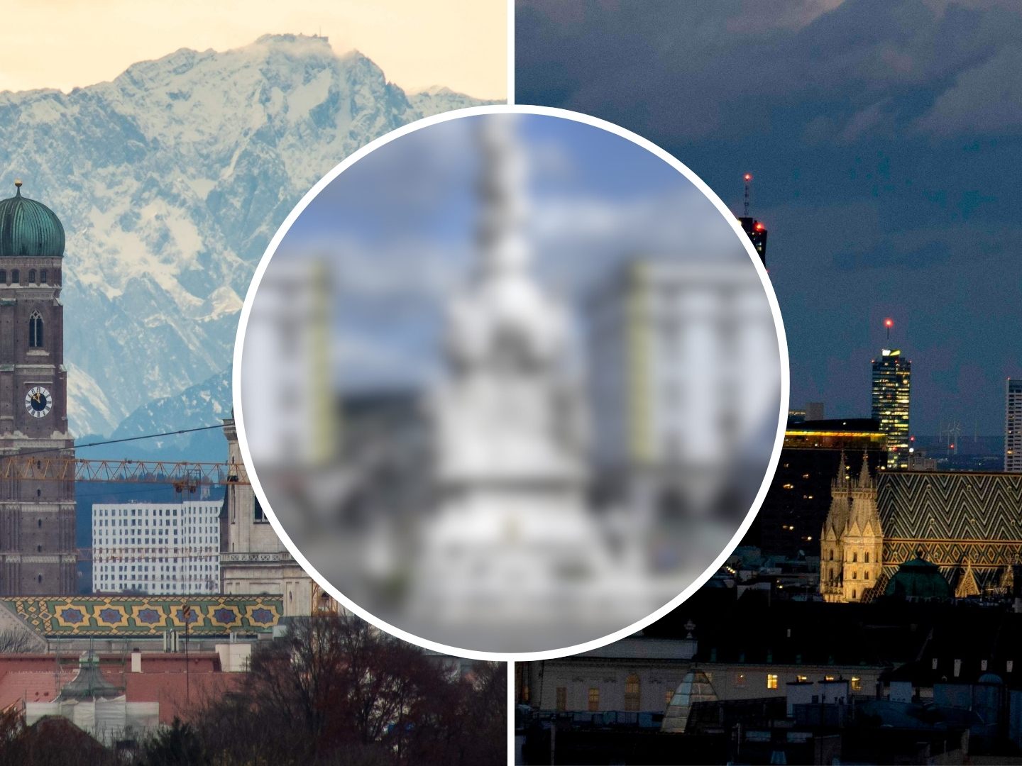 München (l.) bleibt Europas teuerste Immobilienstadt, Wien (r.) auf Platz zwei.