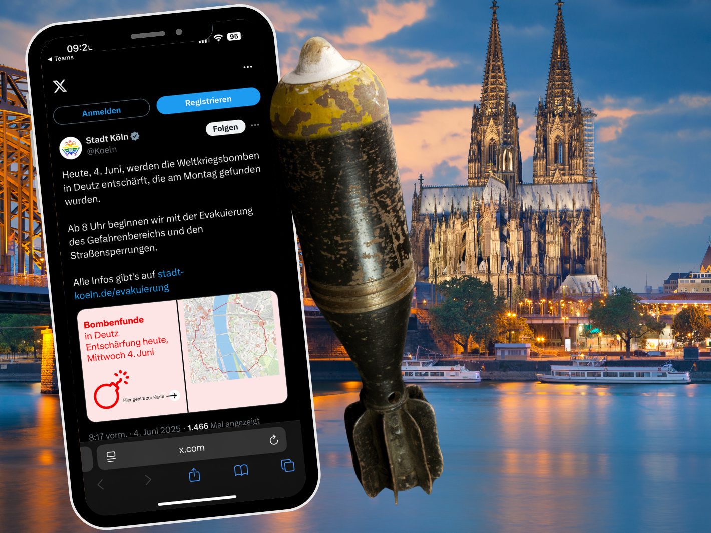 Köln im Alarmzustand: Drei Blindgänger entdeckt