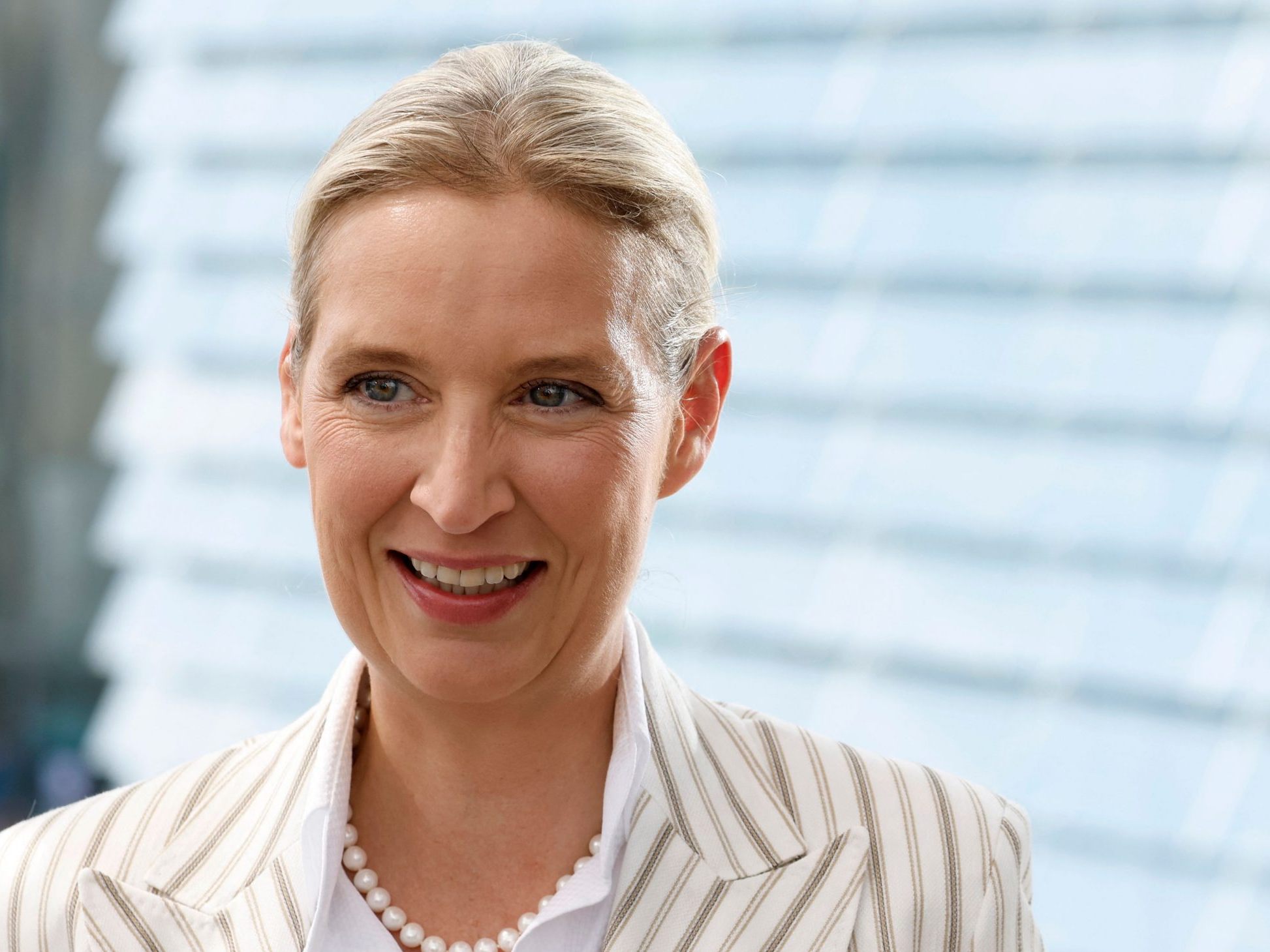 Demonstranten störten das Interview von AfD-Chefin Alice Weidel.