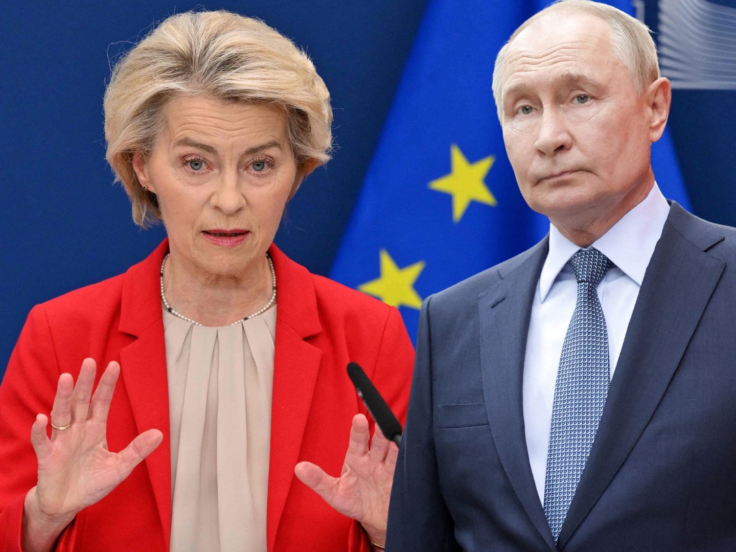 EU-Kommissionspräsidentin Ursula von der Leyen spricht am 10. Juli bei einer Pressekonferenz in Brüssel über das neue Sanktionspaket der Europäischen Union gegen Russland. EU-Kommissionspräsidentin Ursula von der Leyen spricht am 10. Juli bei einer Pressekonferenz in Brüssel über das neue Sanktionspaket der Europäischen Union gegen Russland.