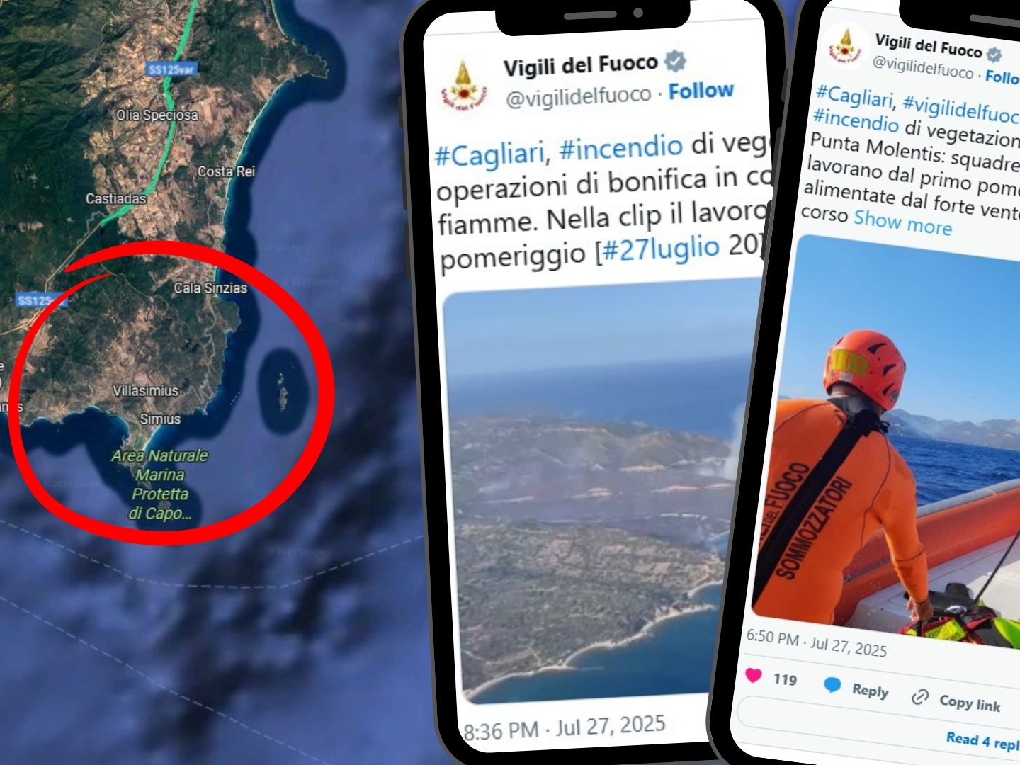 Evakuierung auf dem Seeweg wurde durch starken Mistral-Wind erschwert.