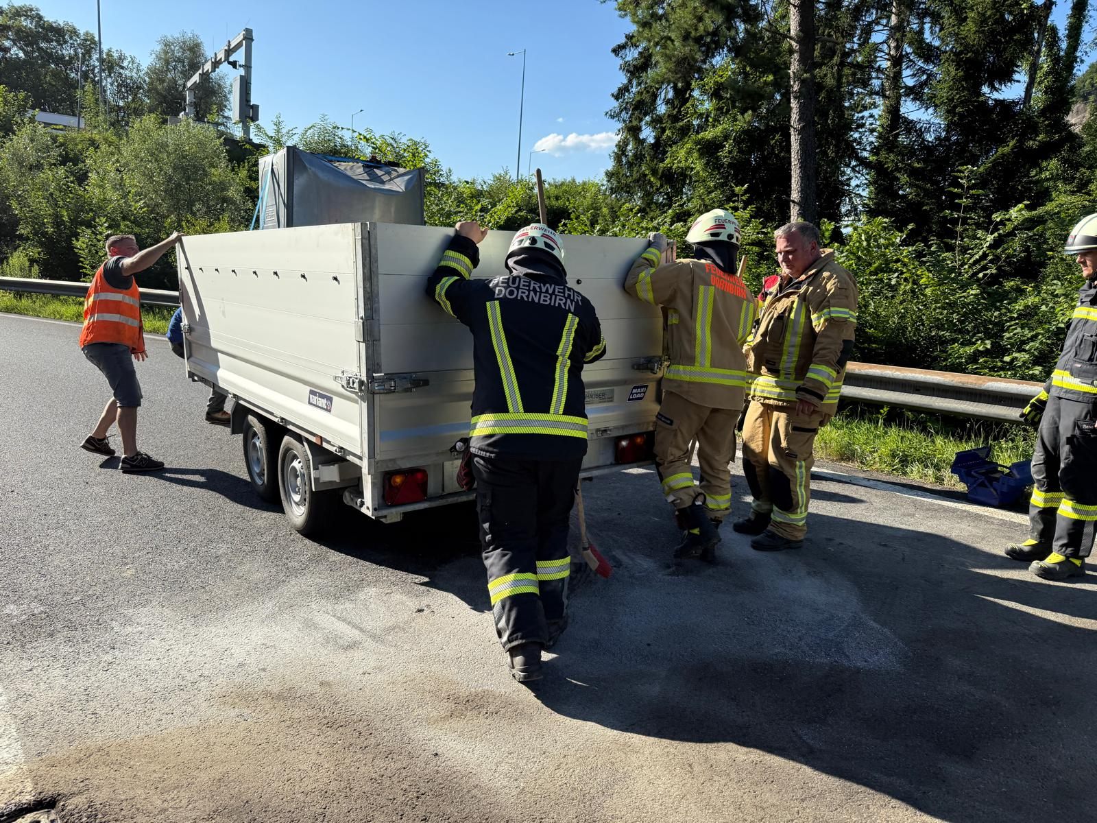 Einsatz bei der A14-Abfahrt Bregenz