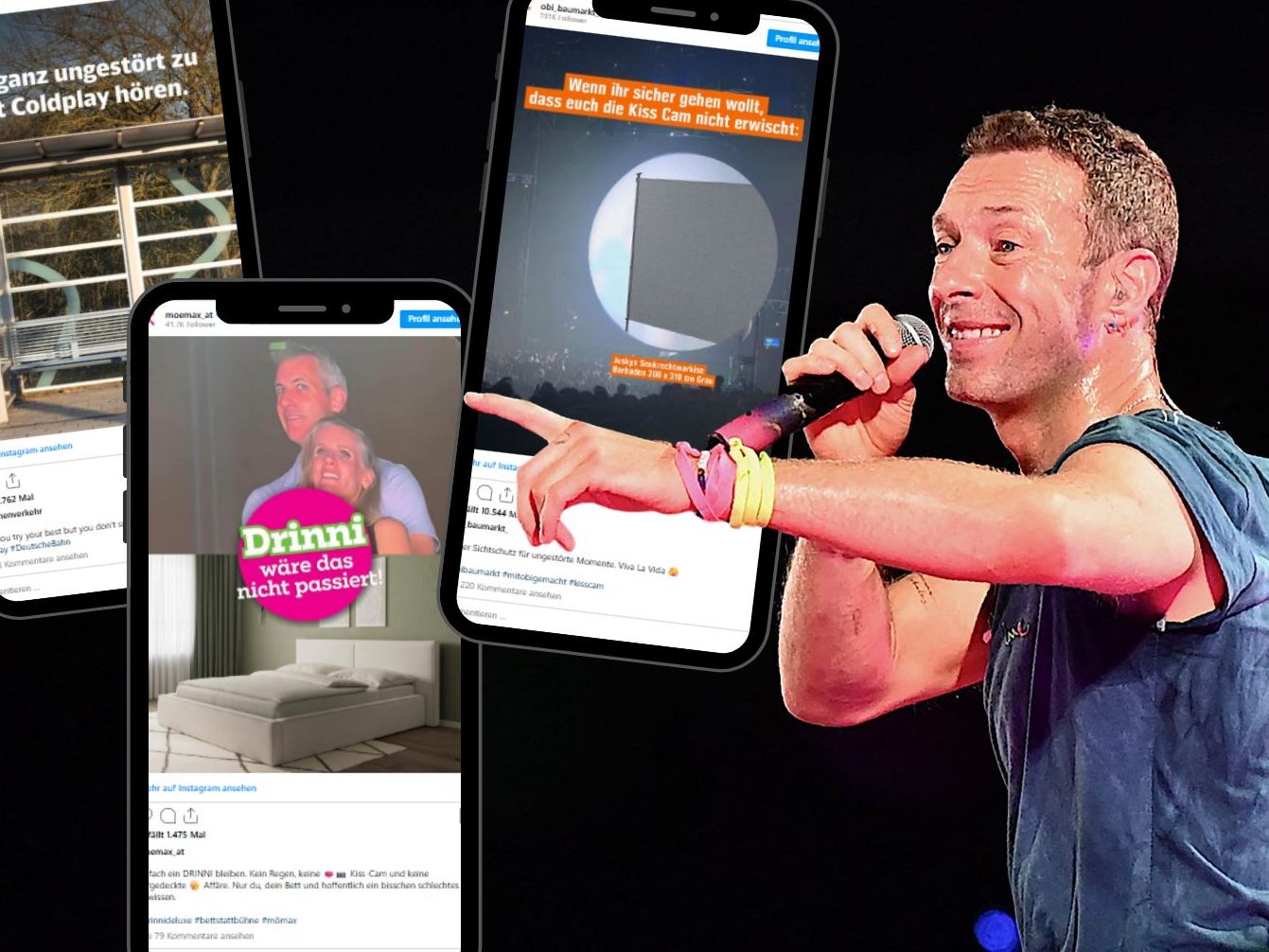 Intime Szene bei Coldplay-Konzert: Unternehmen reagieren mit Witz.