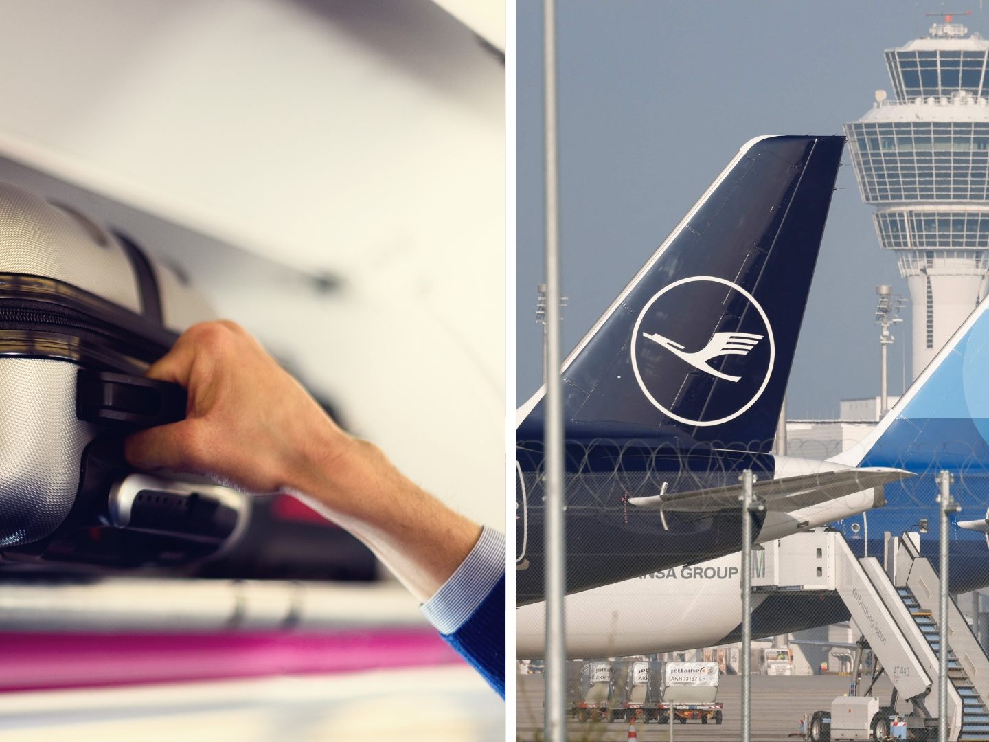 Bei Lufthansa wie auch bei anderen Netzairlines sind Tasche und kleiner Koffer im Ticketpreis inbegriffen, weil man für die vielen Umsteiger keinen Unterschied machen will zur Langstrecke.