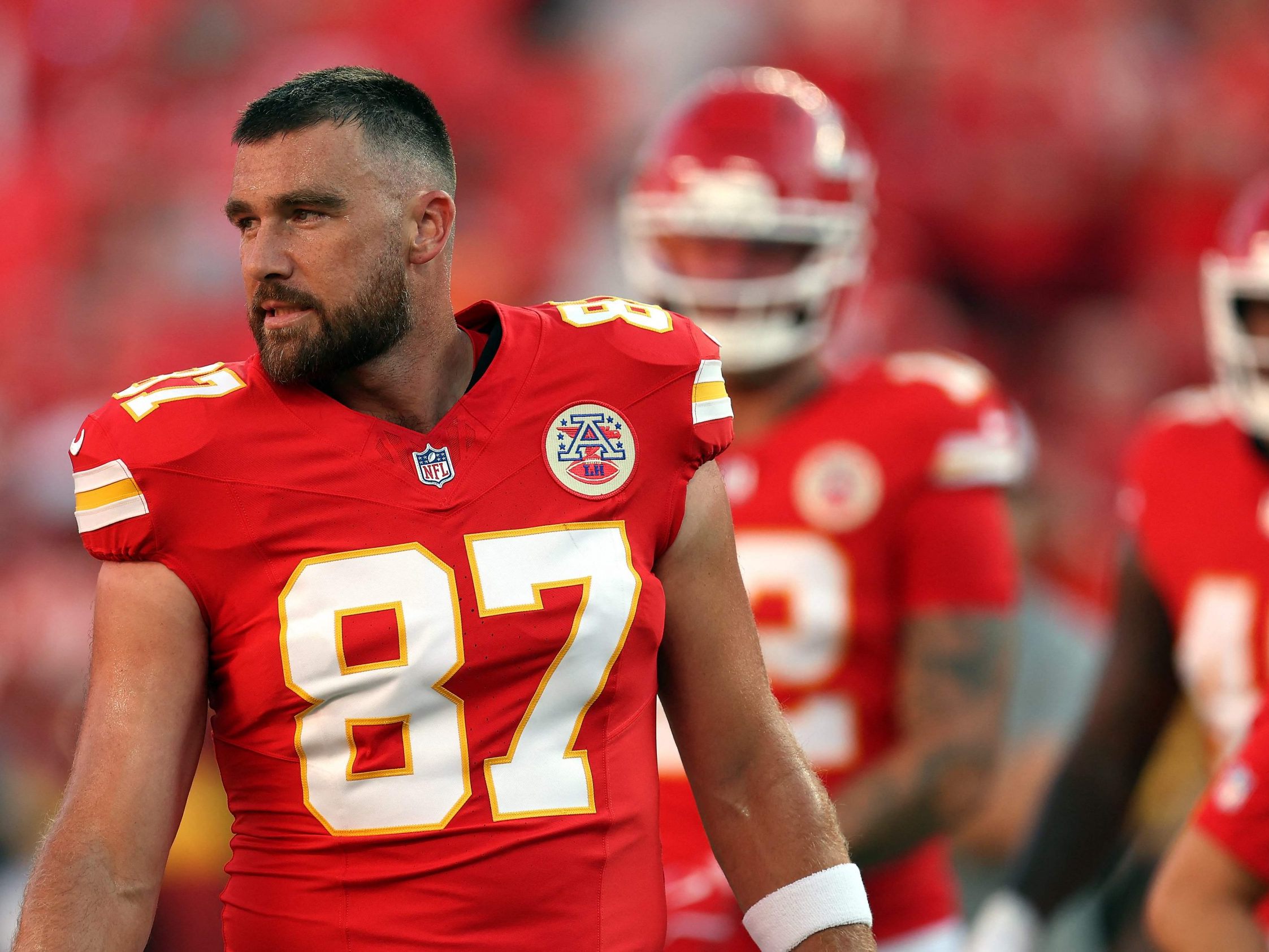 Steht vor seiner mutmaßlich letzten Saison in der NFL: Star-Tight-End Travis Kelce.