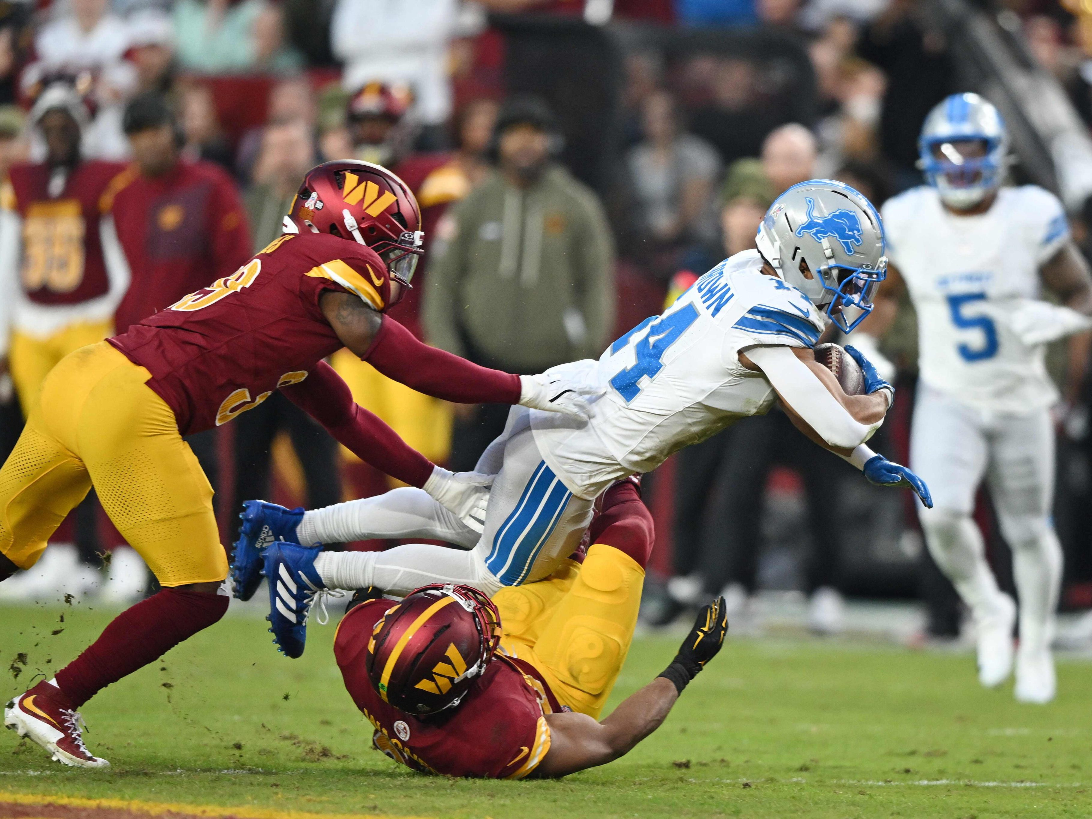 Amon-Ra St. Brown gelang gegen die Washington Commanders ein Touchdown.