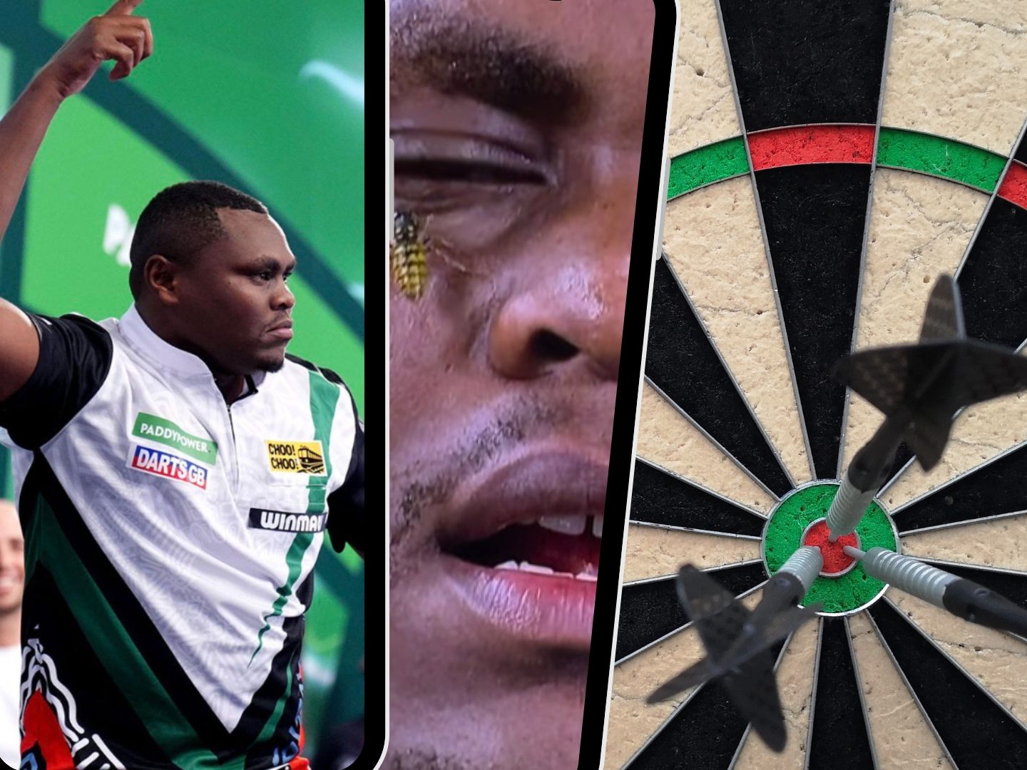 David Munyua gewinnt bei der Darts-WM trotz Rechenfehler und einer Wespe im Gesicht.