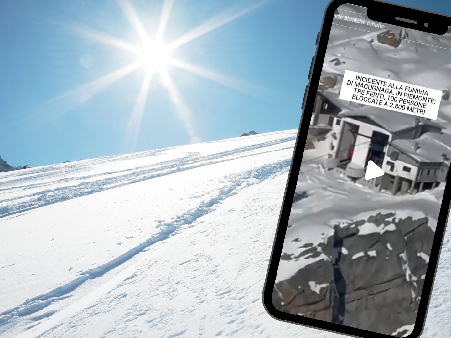 Eine Seilbahn im Piemont musste evakuiert werden.